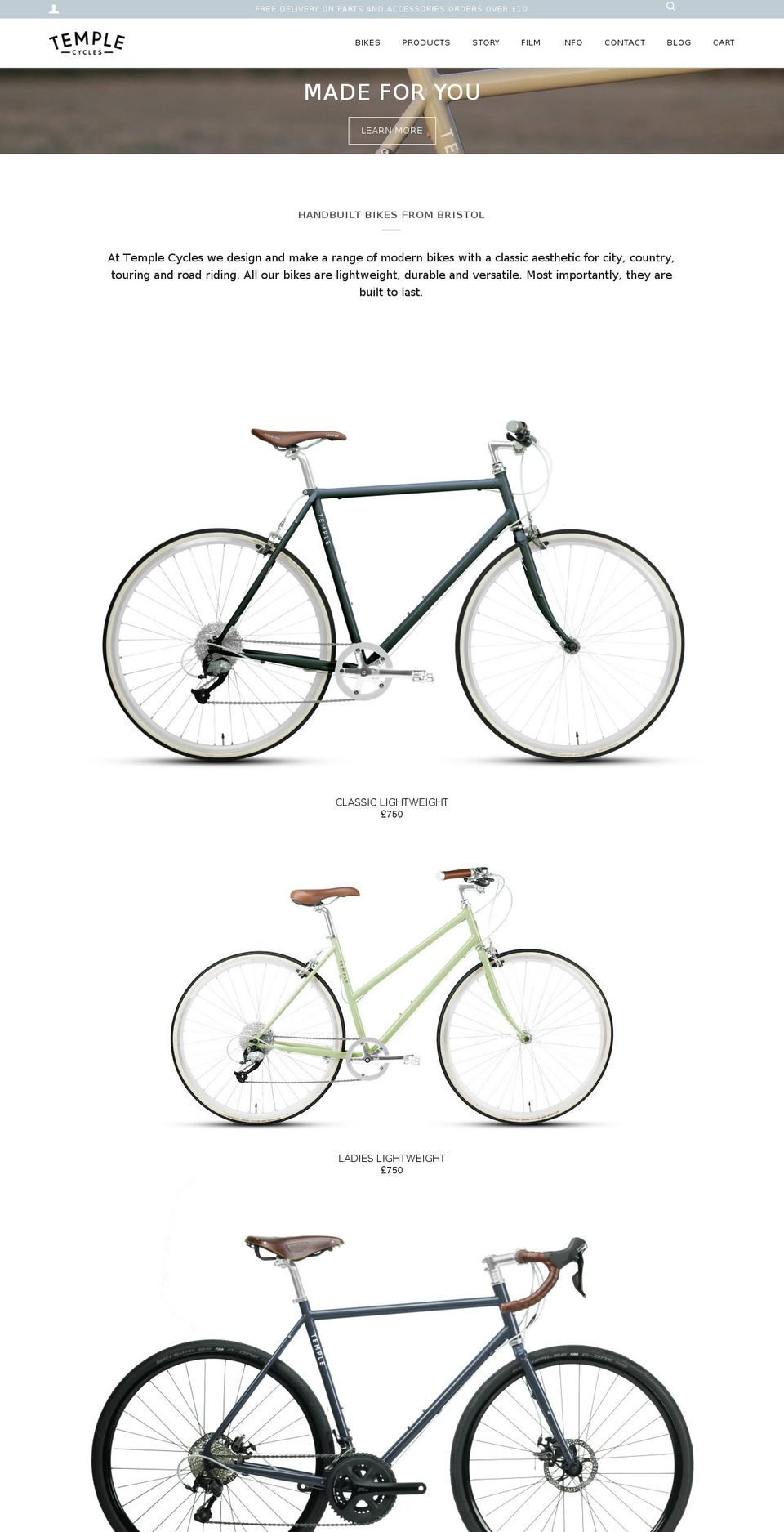 templecycles.com — Shopify storefront screenshot