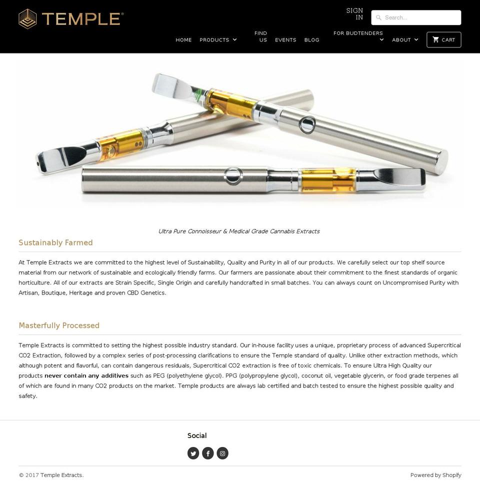 templeessential.info shopify website screenshot