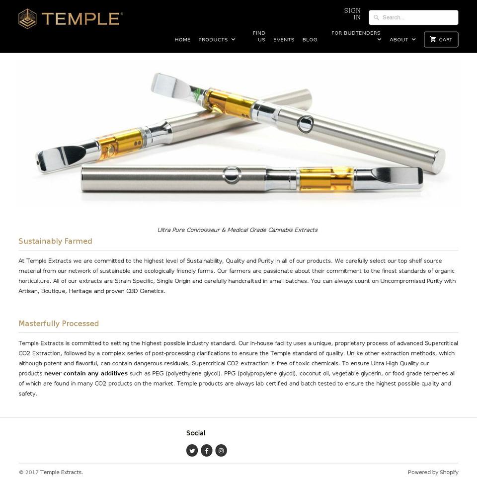 templeextract.com shopify website screenshot