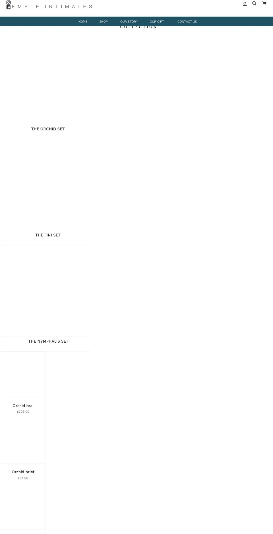 templeintimates.com shopify website screenshot