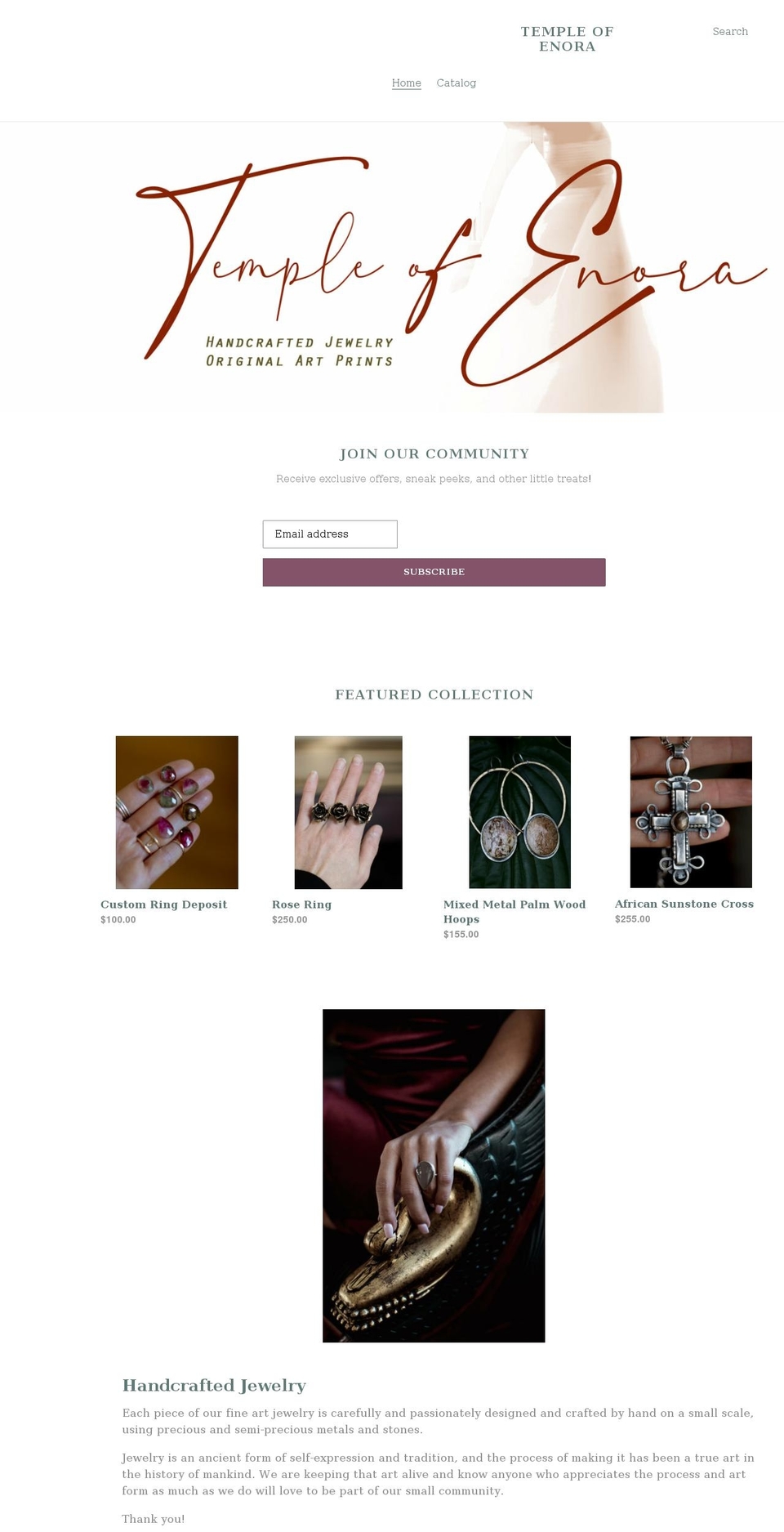 templeofenora.com shopify website screenshot