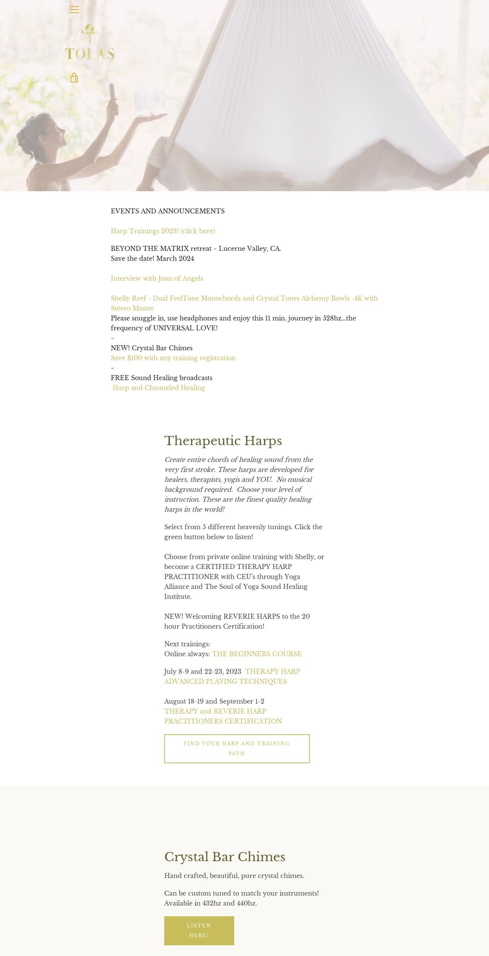 templeoflightandsound.com shopify website screenshot