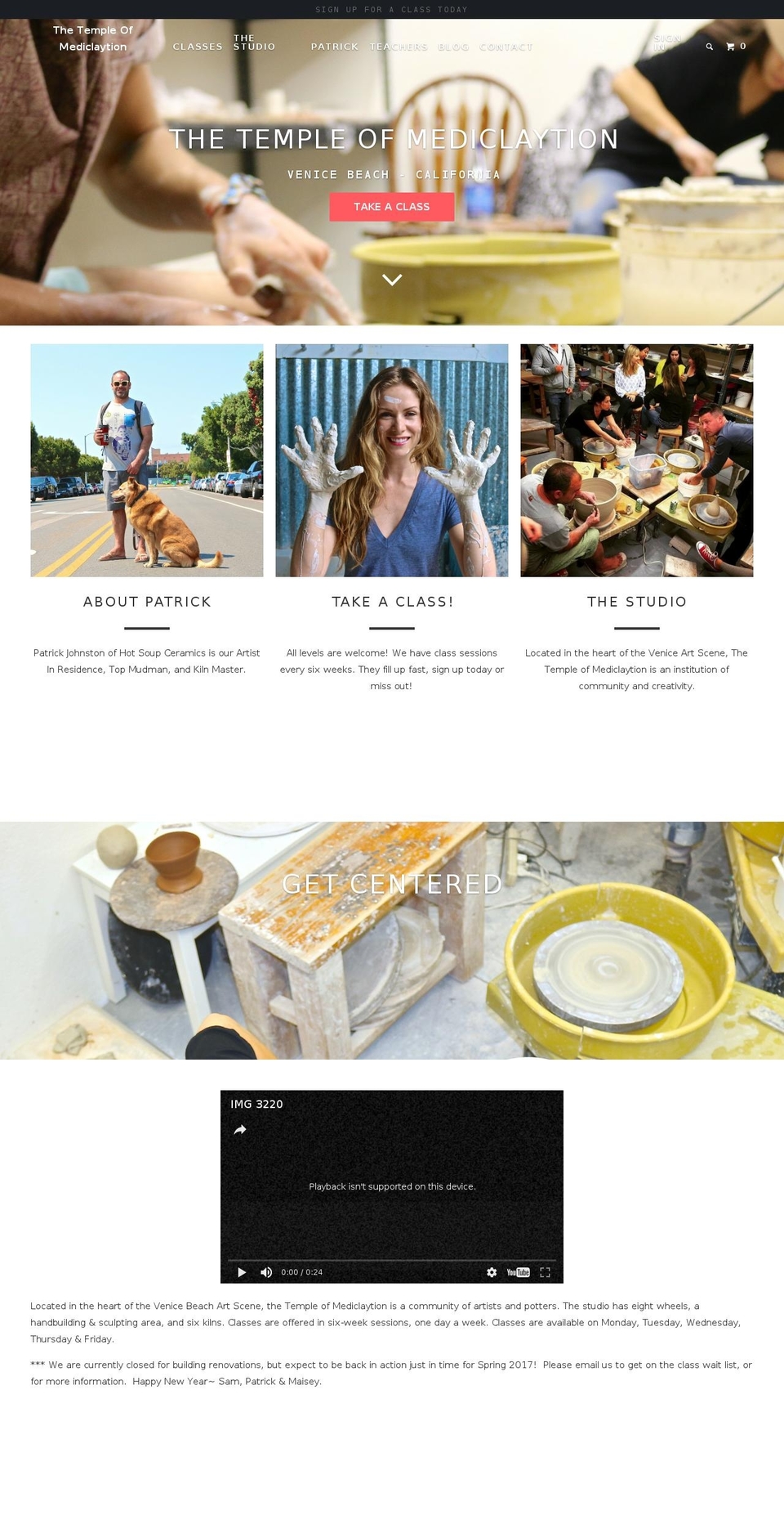 templeofmediclaytion.com shopify website screenshot