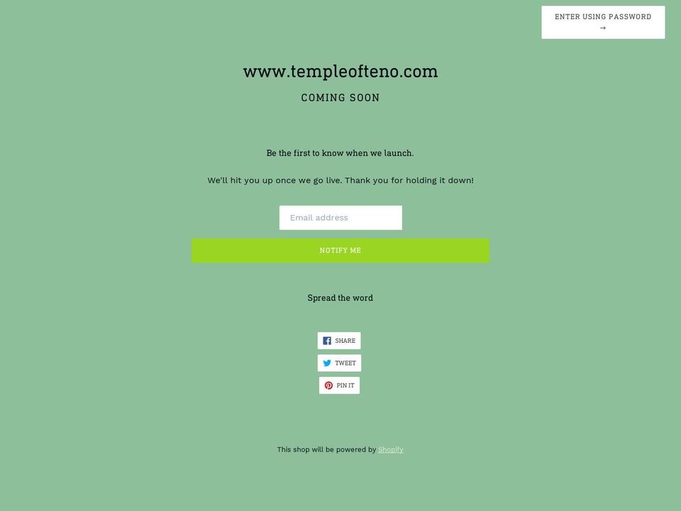templeofteno.com — Shopify storefront screenshot