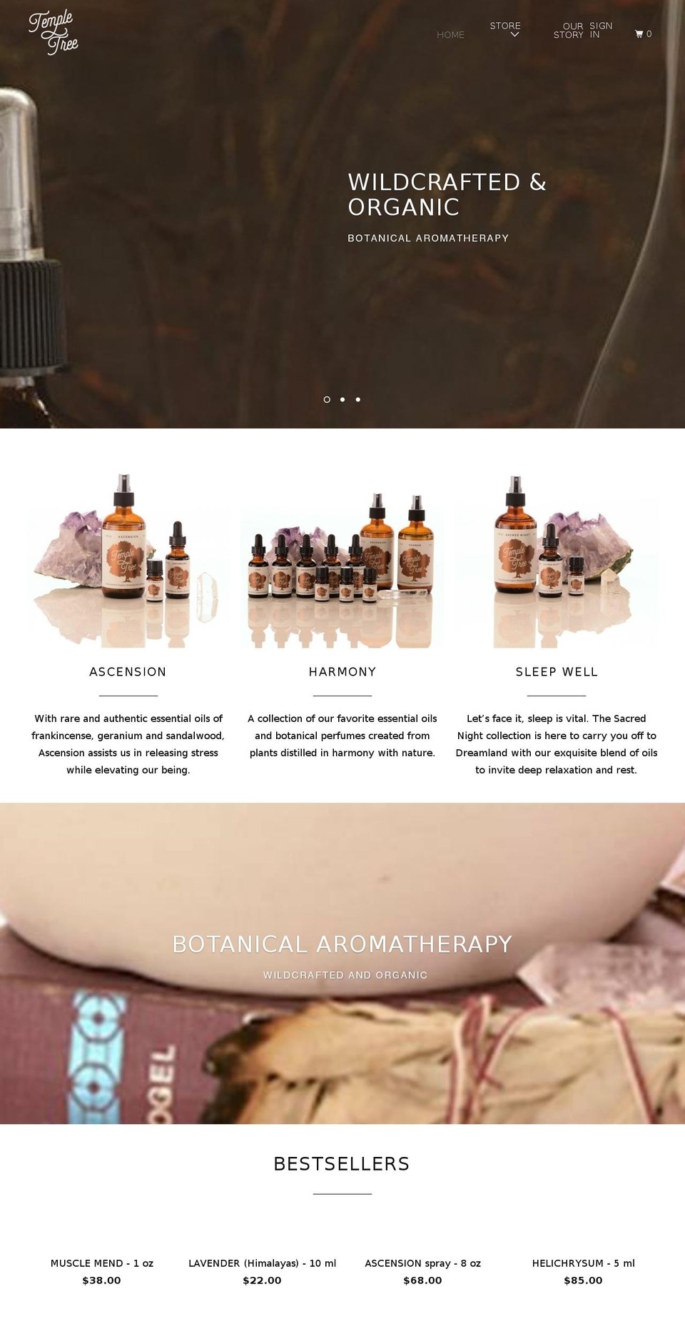 templetreearomatics.com — Shopify storefront screenshot