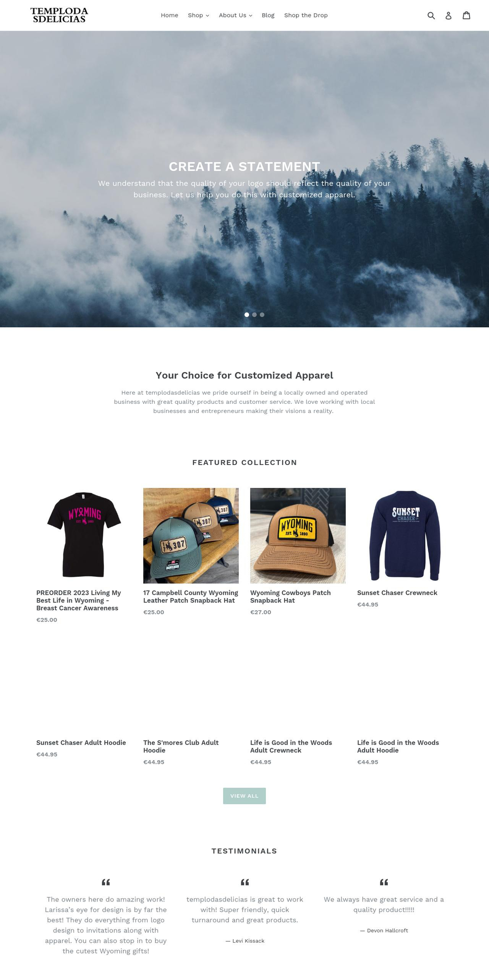 templodasdelicias.com shopify website screenshot