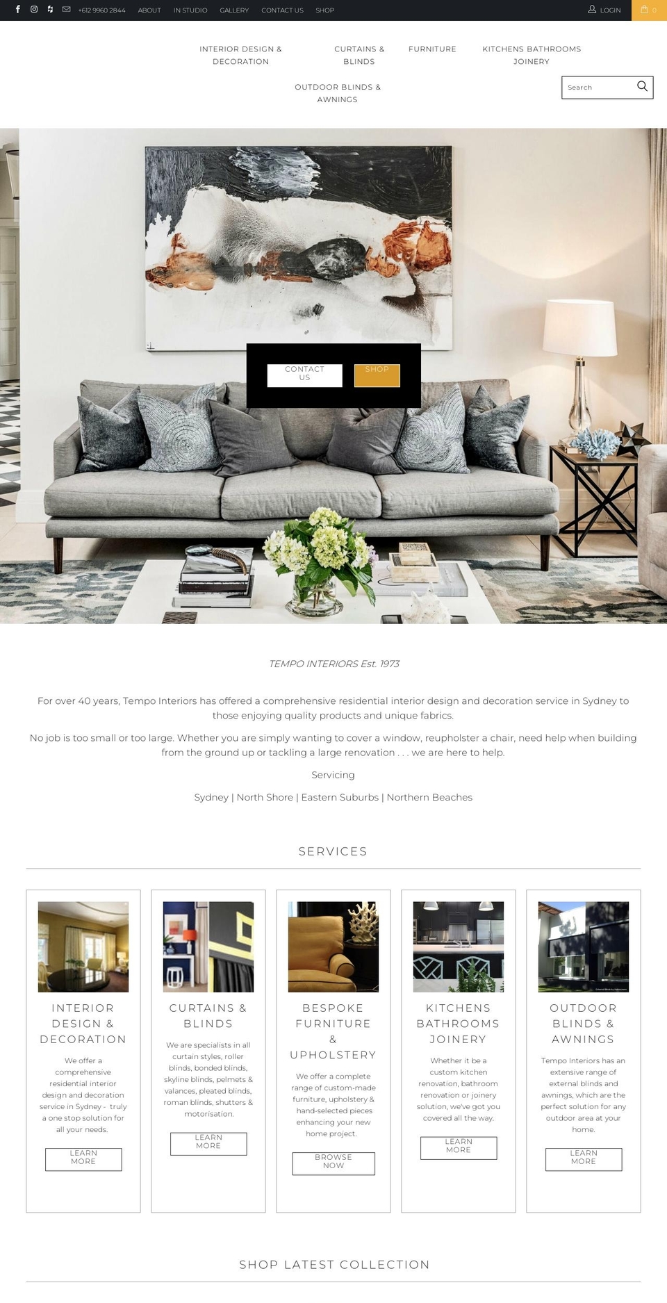 tempointeriors.com.au shopify website screenshot