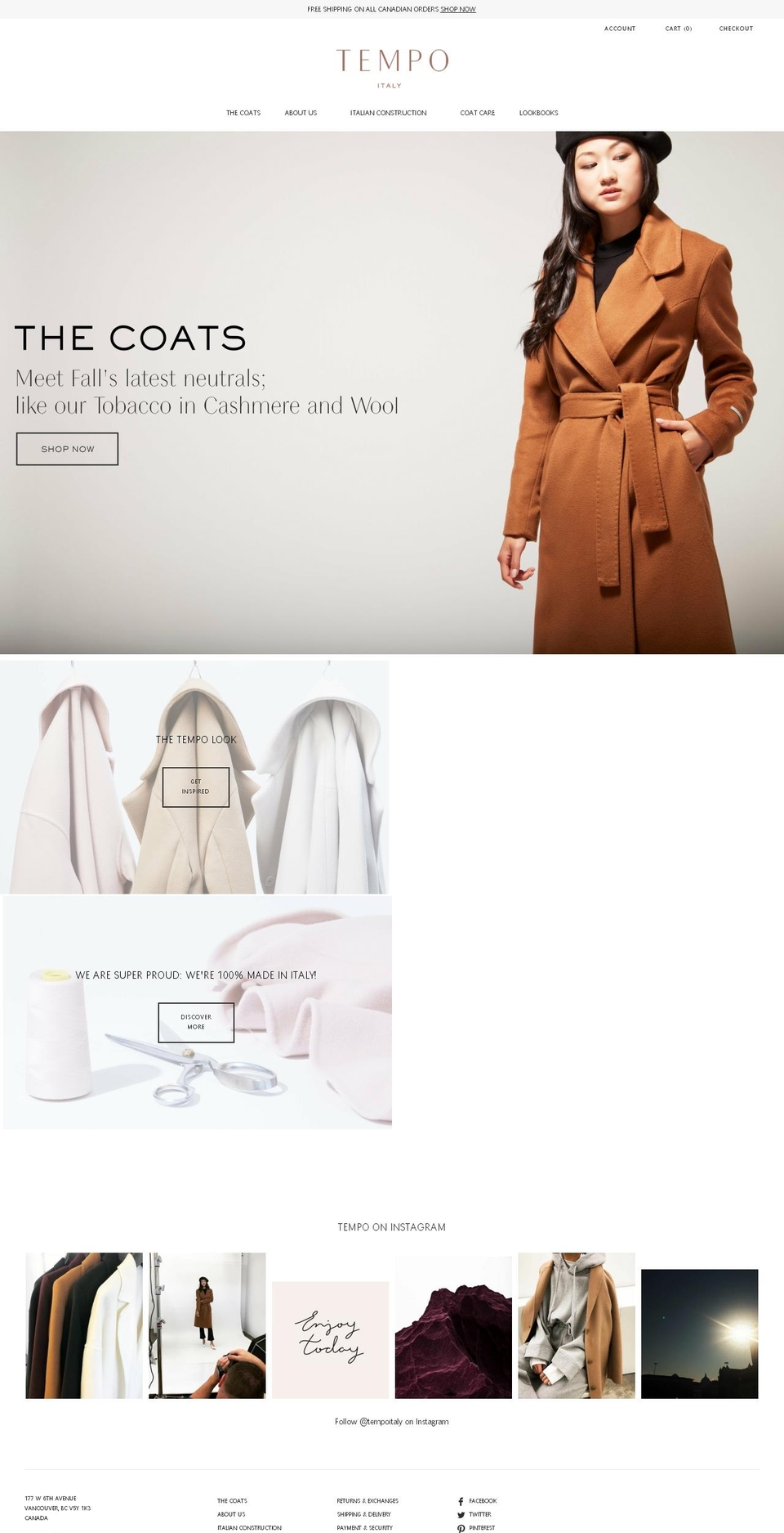 tempoitaly.com shopify website screenshot