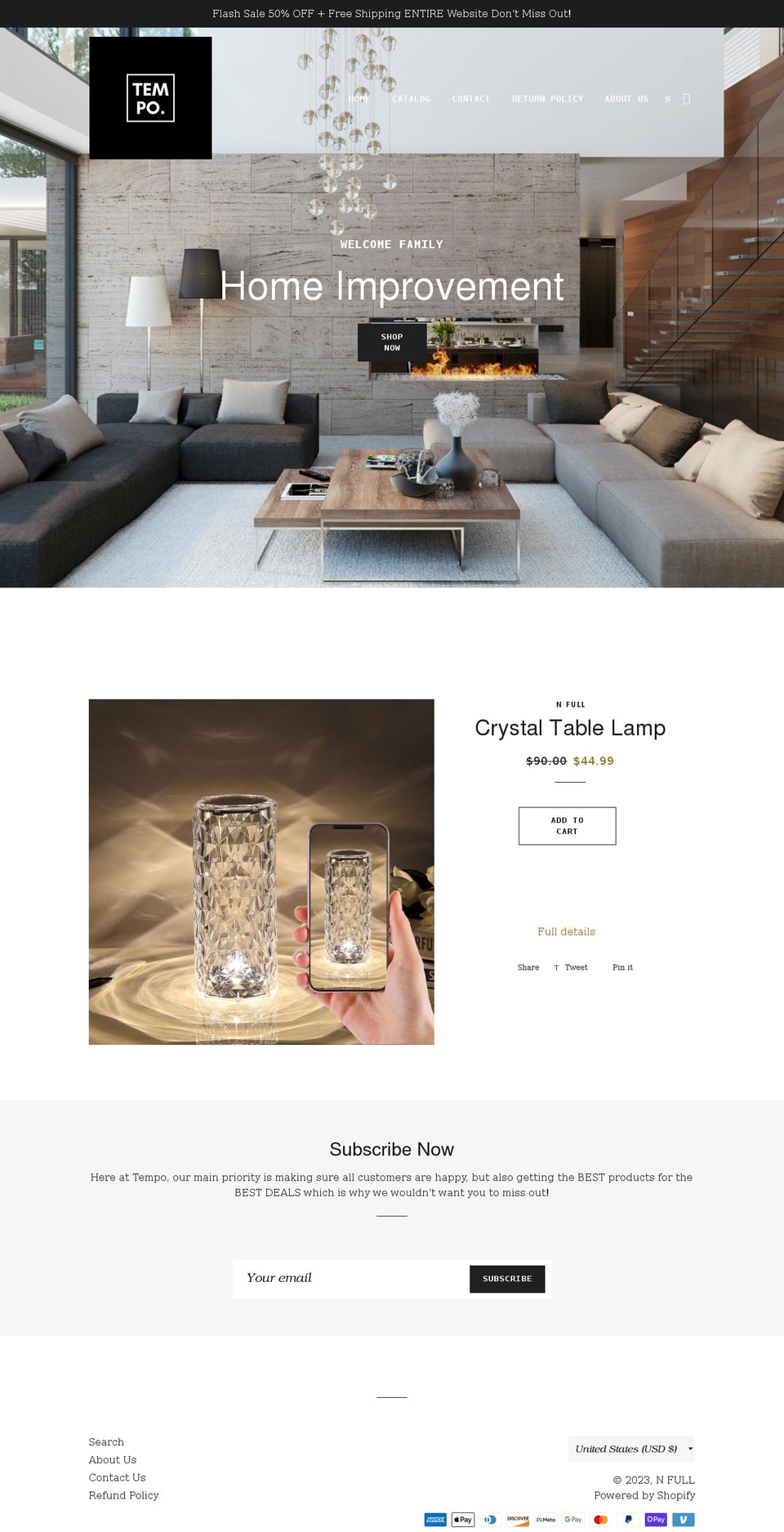 tempolifestyle.com shopify website screenshot