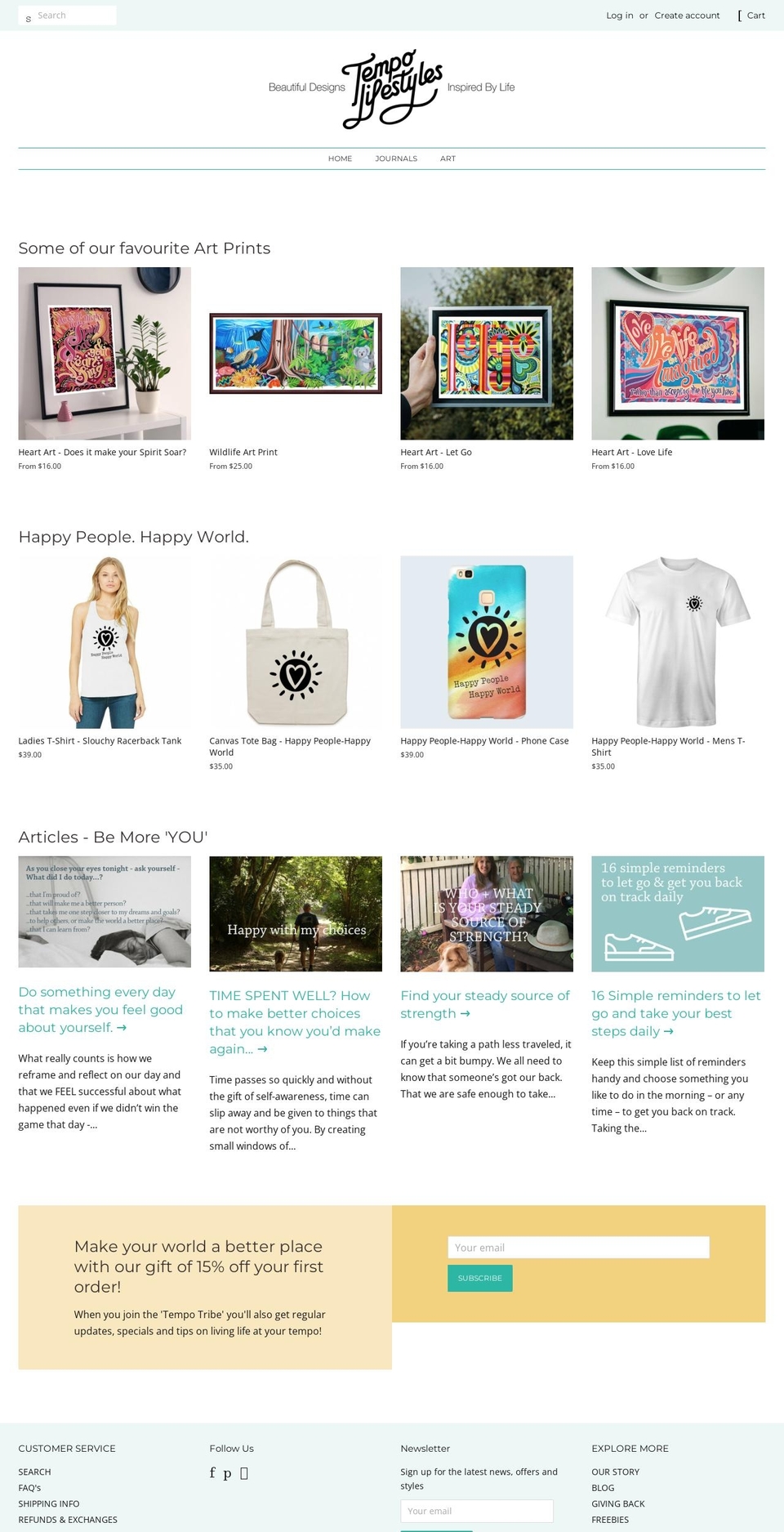 tempolifestyles.com shopify website screenshot