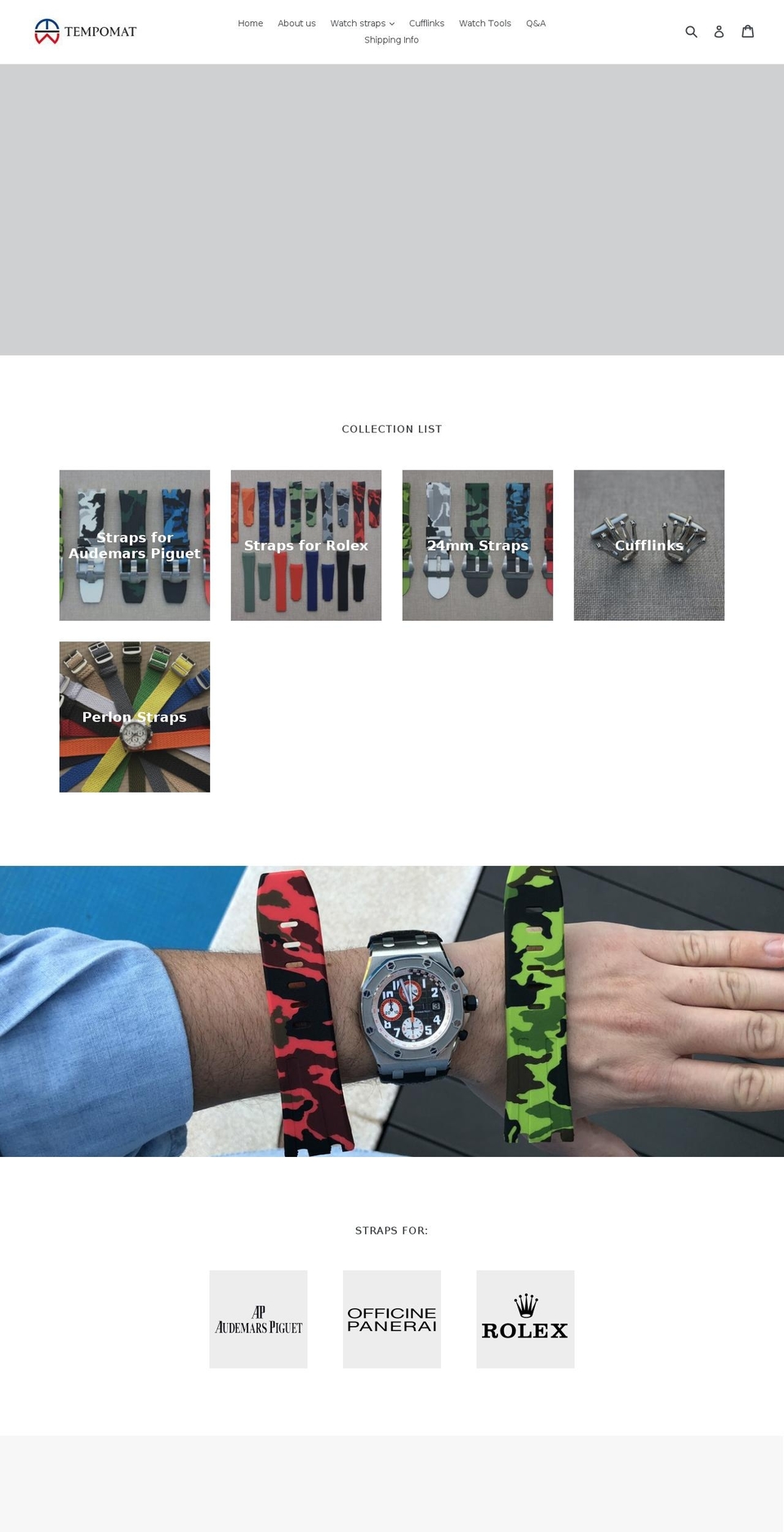 tempomaterials.com — Shopify storefront screenshot