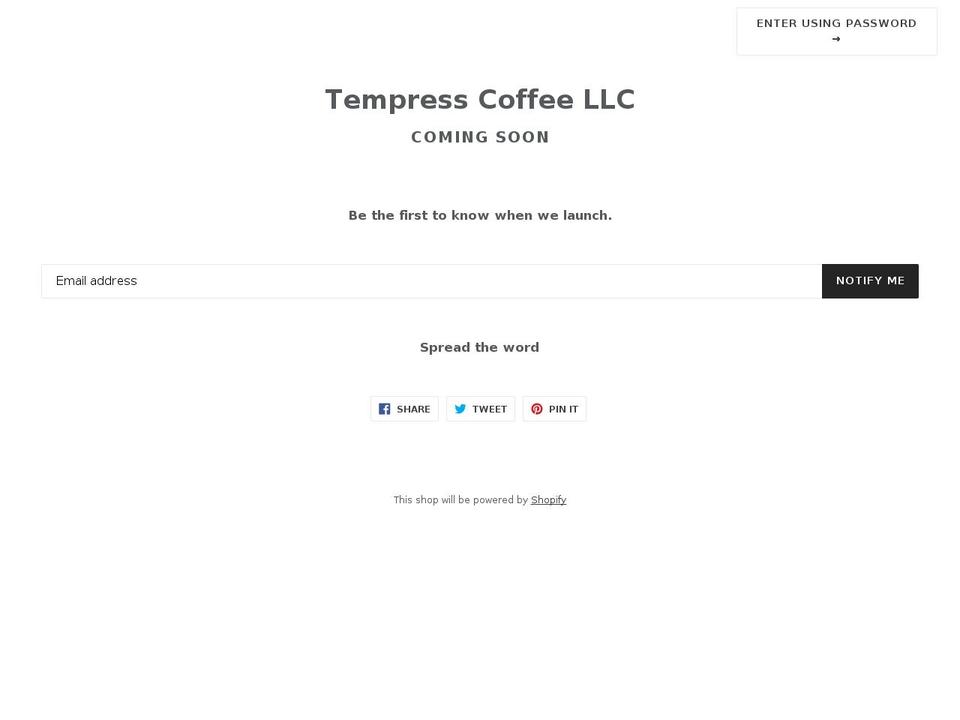 tempresscoffee.com — Shopify storefront screenshot