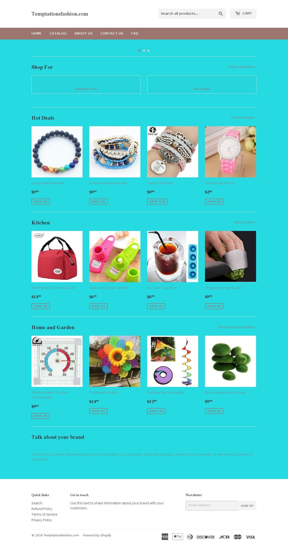 temptationsfashion.com — Shopify storefront screenshot