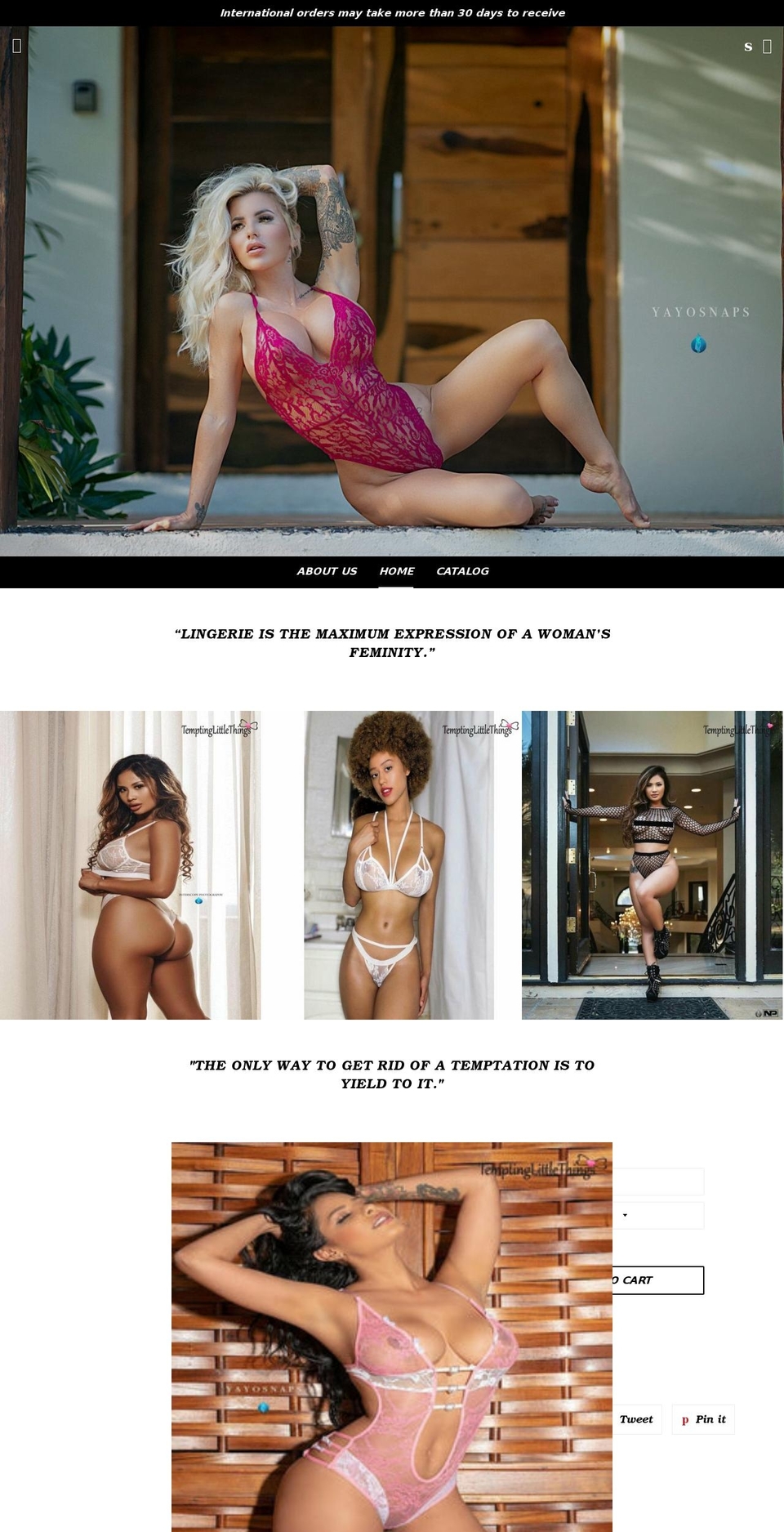 temptinglittlethings.com — Shopify storefront screenshot