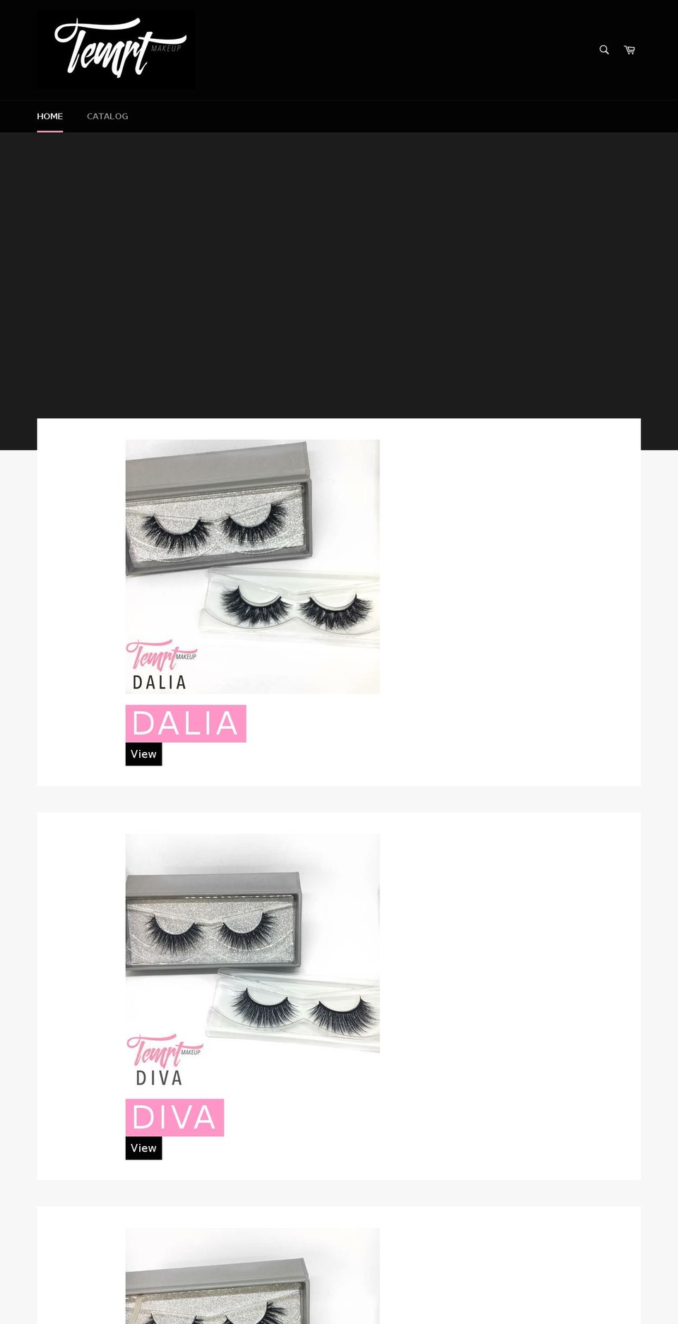 temptmakeup.com — Shopify storefront screenshot