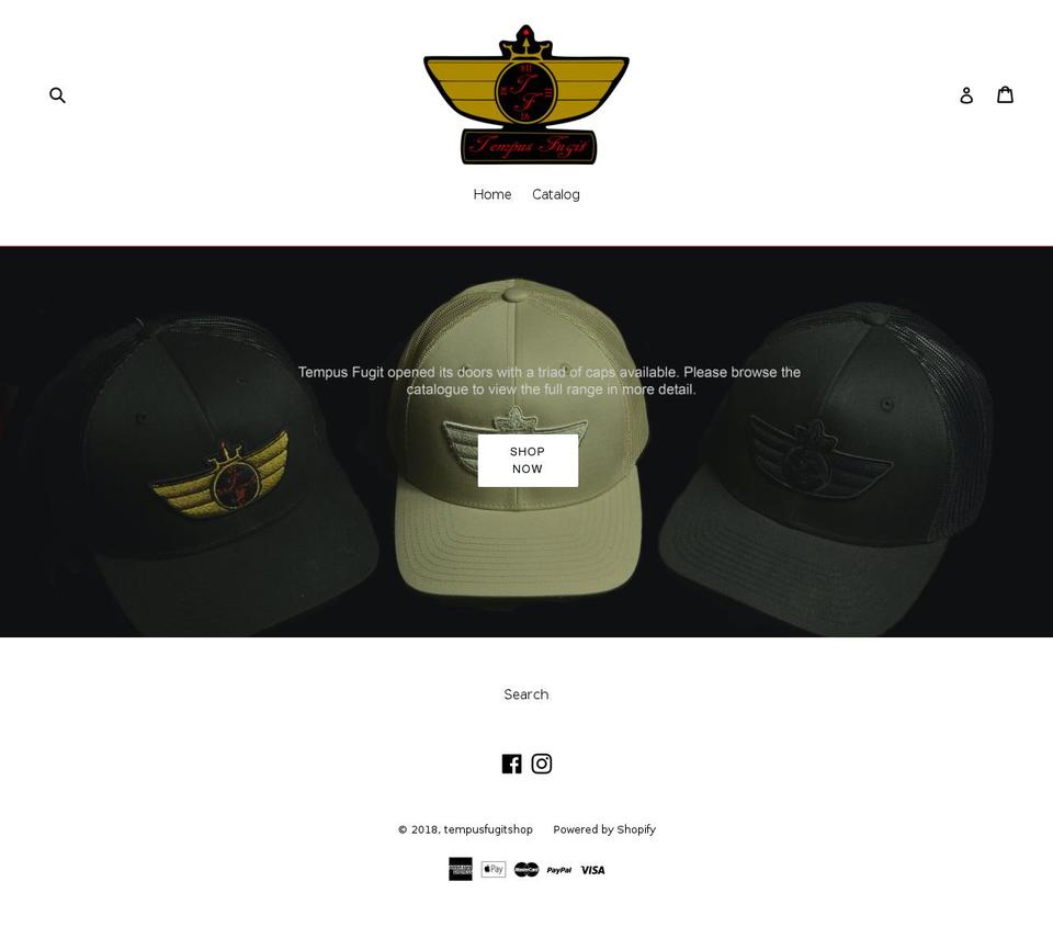 tempusfugitshop.com — Shopify storefront screenshot