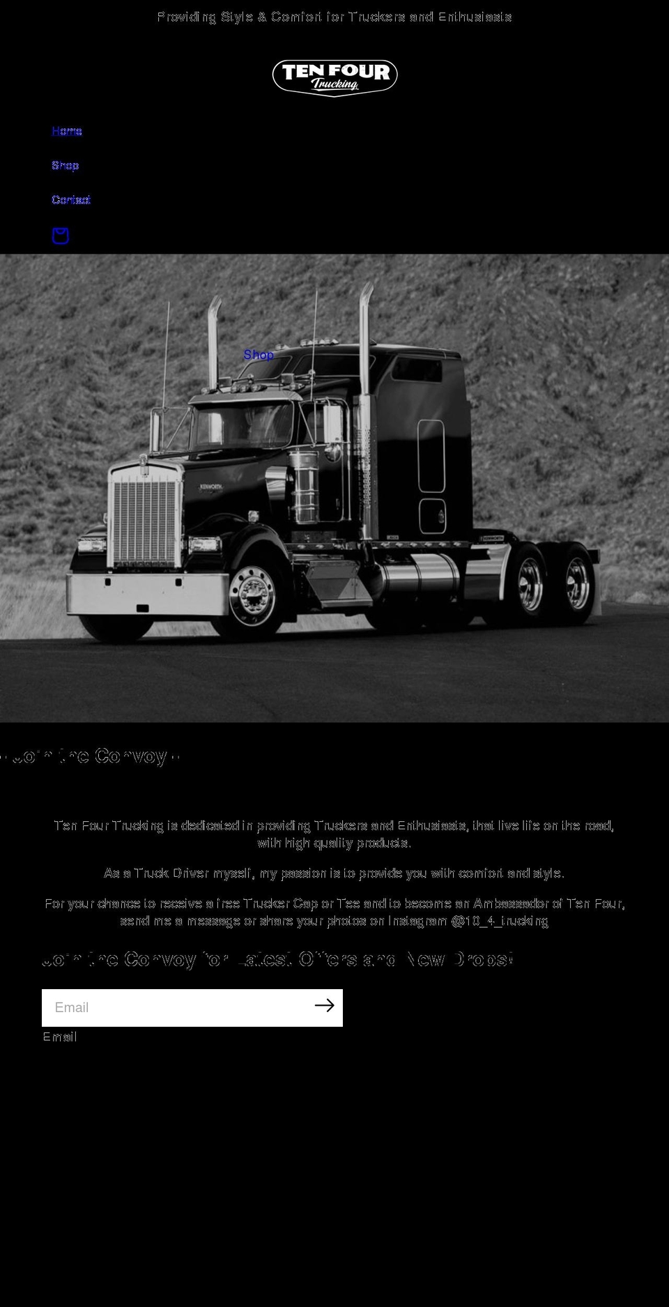 ten-fourtrucking.com shopify website screenshot