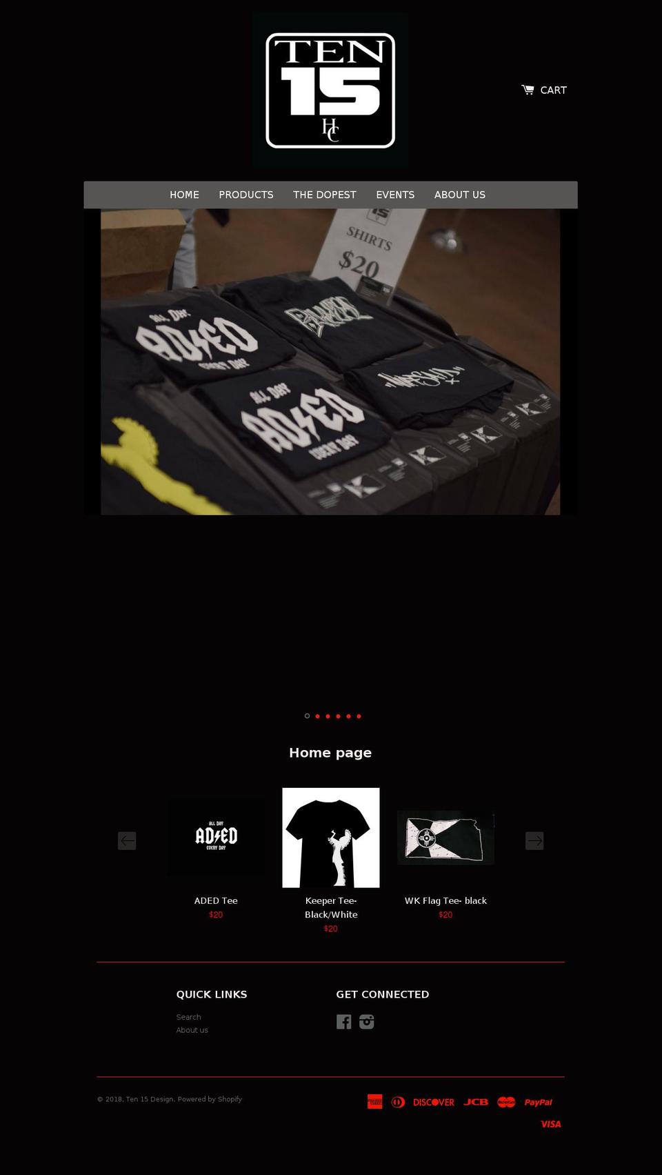ten15shop.com shopify website screenshot