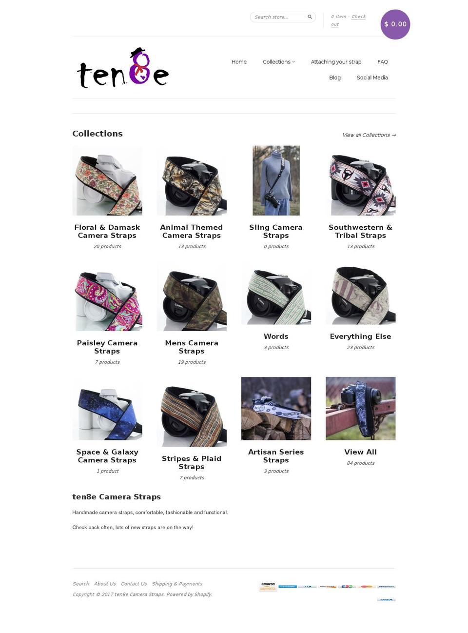 ten8estraps.com shopify website screenshot