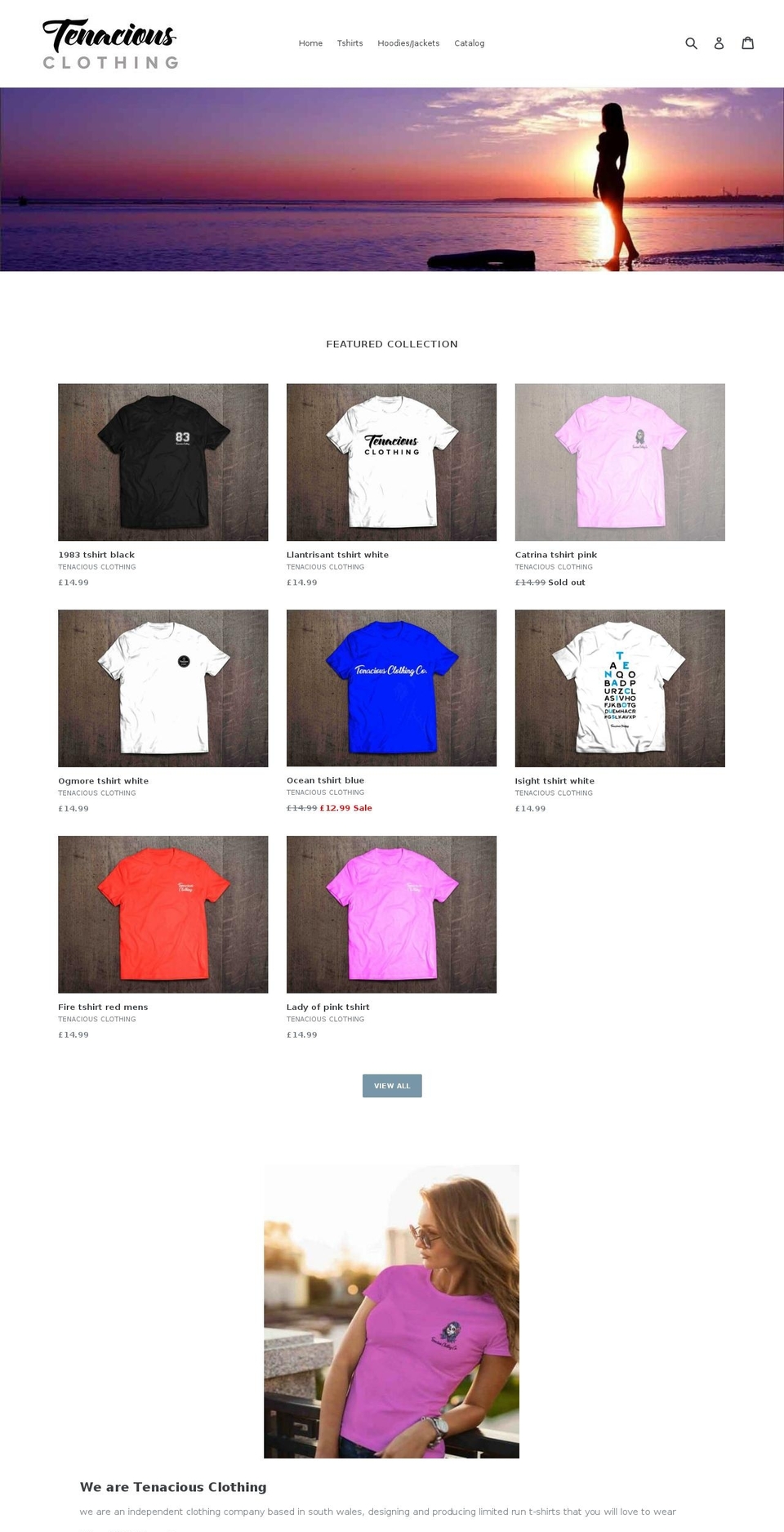tenaciousclothing.com — Shopify storefront screenshot