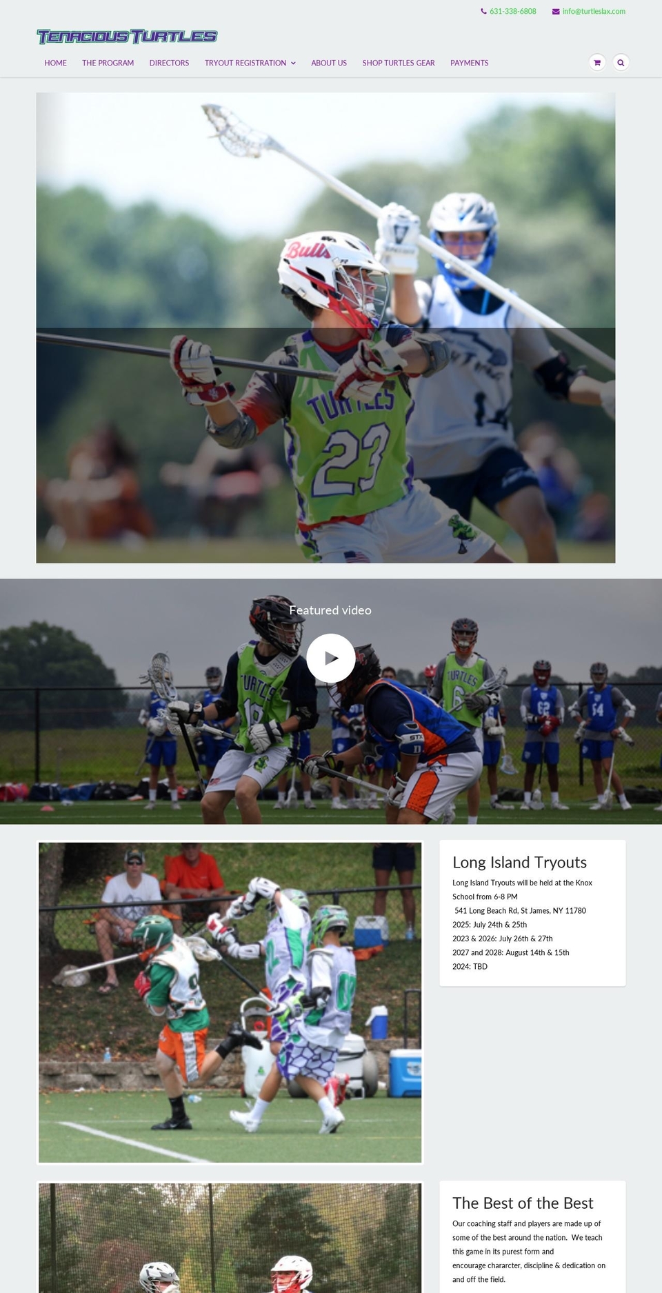 tenaciousturtleslacrosse.com — Shopify storefront screenshot