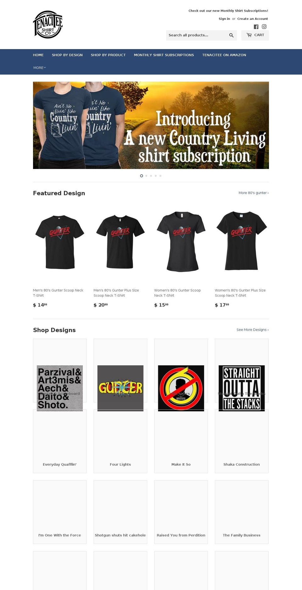 tenacitee.com — Shopify storefront screenshot