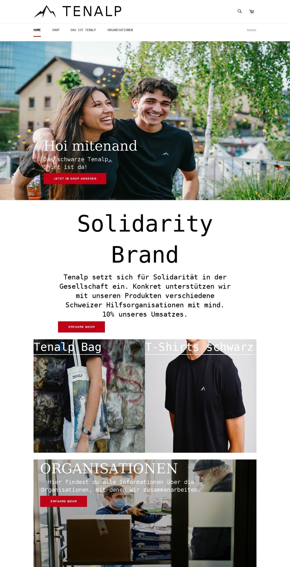 tenalp.ch shopify website screenshot