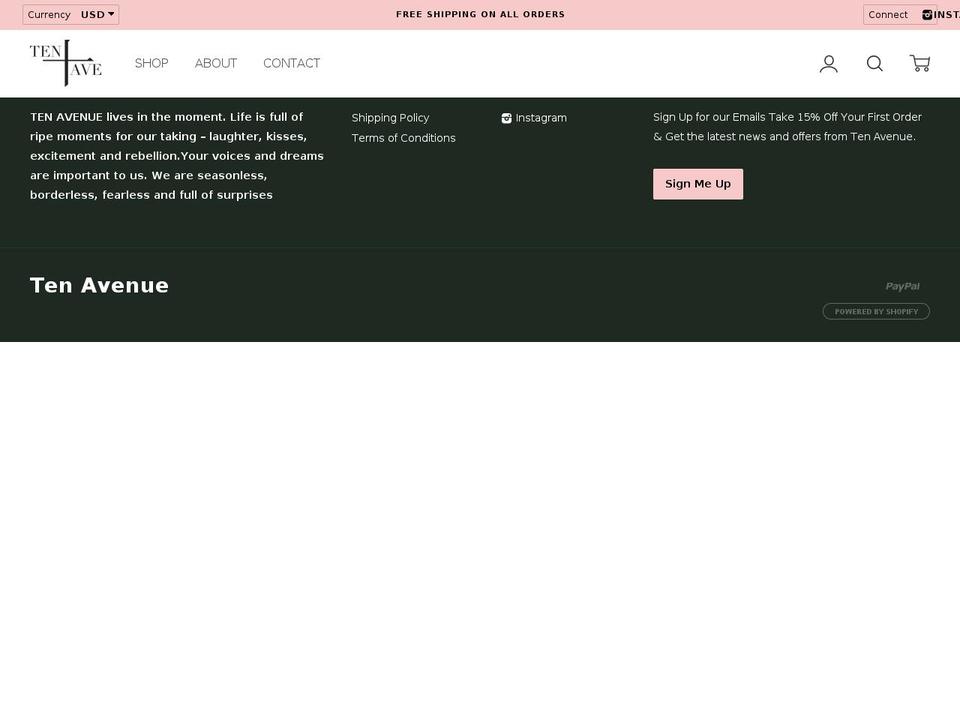 tenavenue.com — Shopify storefront screenshot