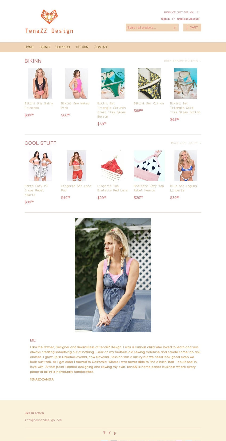 tenazzdesign.com shopify website screenshot