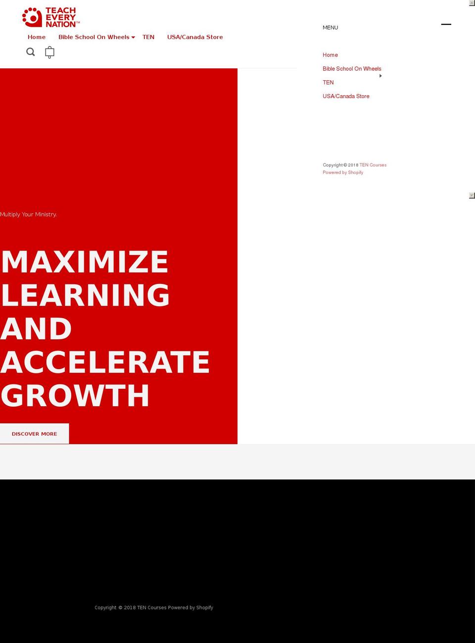 tencourses.org shopify website screenshot