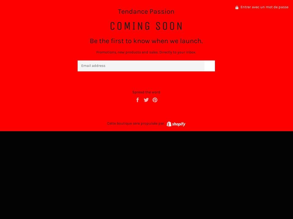 tendancepassion.com — Shopify storefront screenshot