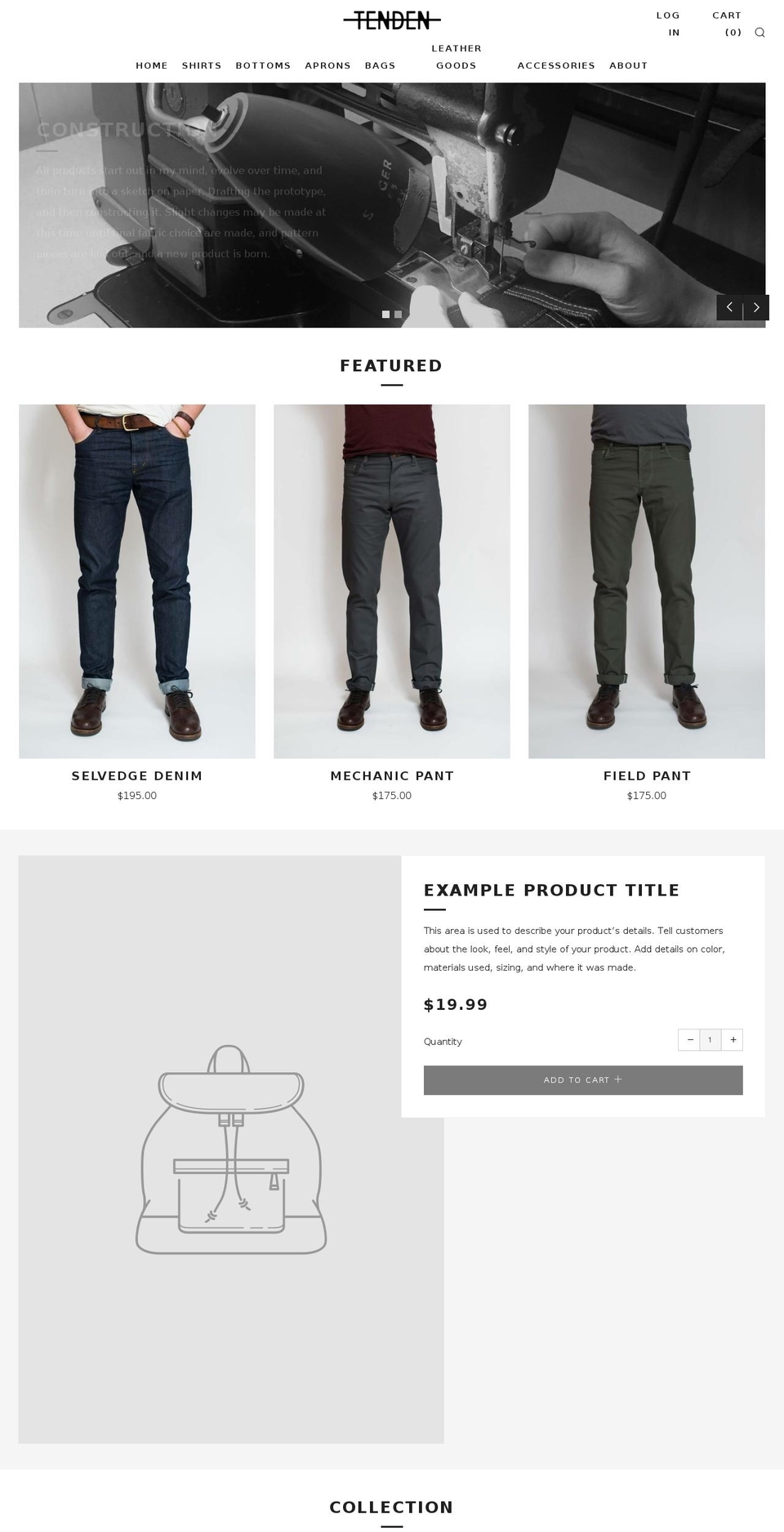 tenden.us shopify website screenshot