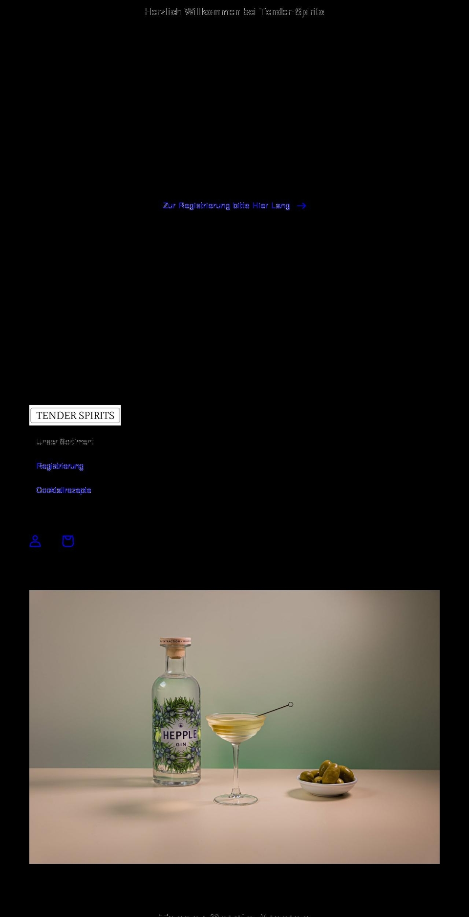 tender-spirits.net shopify website screenshot