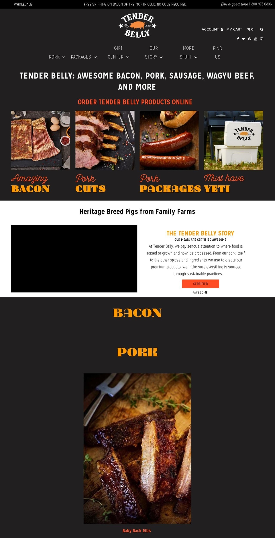 tenderbelly.com — Shopify storefront screenshot