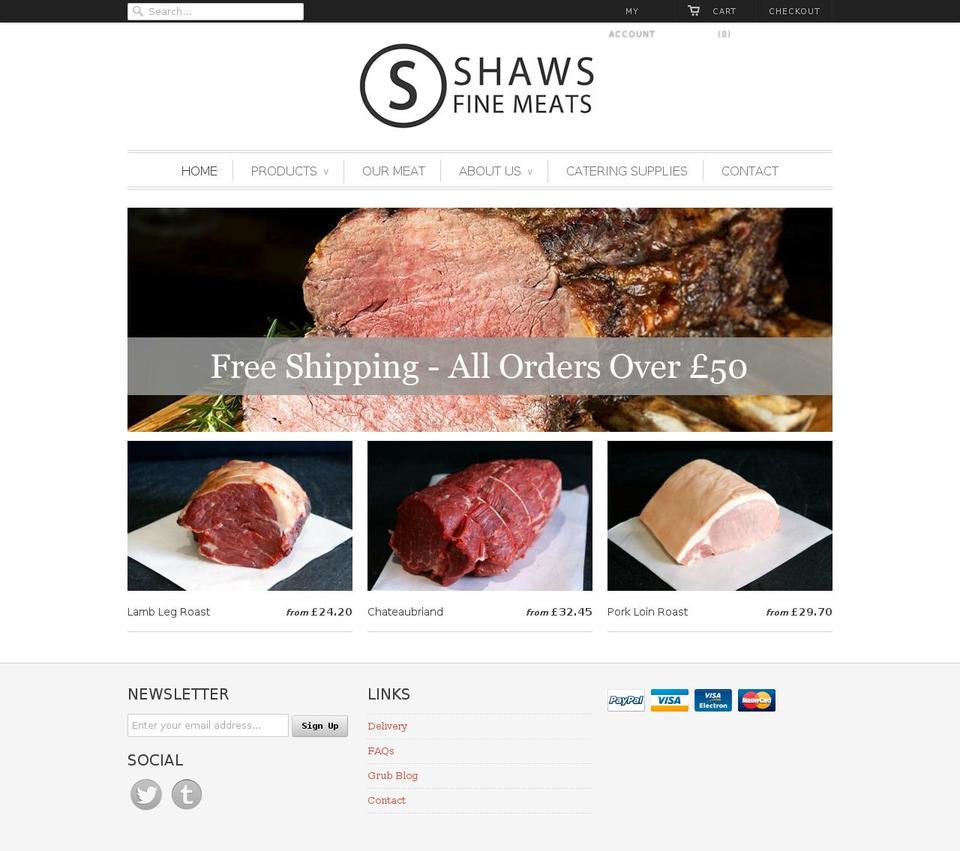 tendertaste.com shopify website screenshot