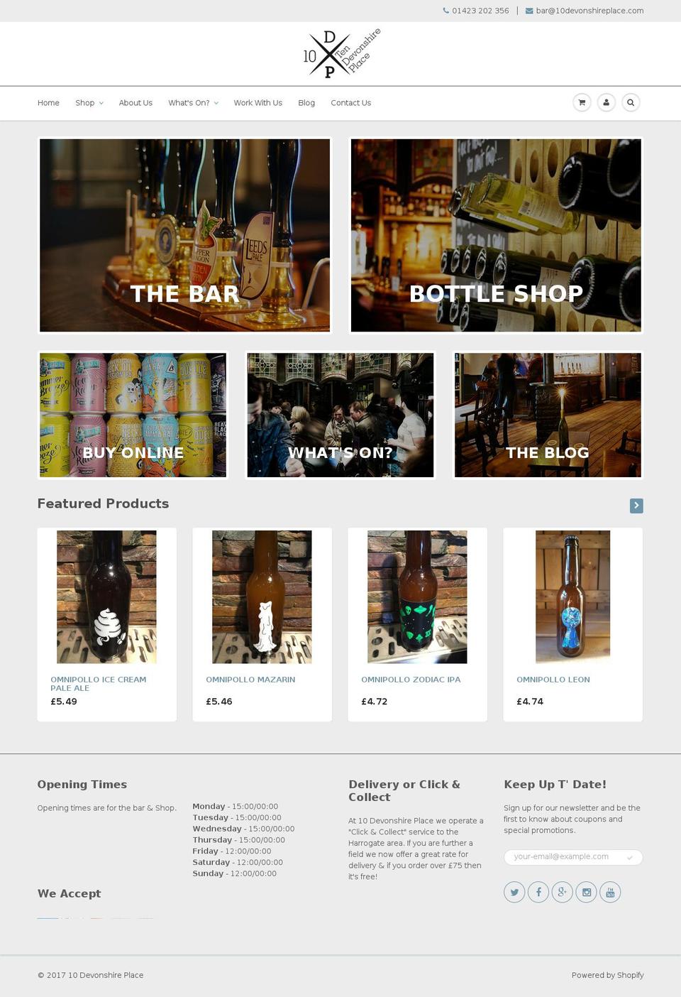 tendevonshireplace.com shopify website screenshot