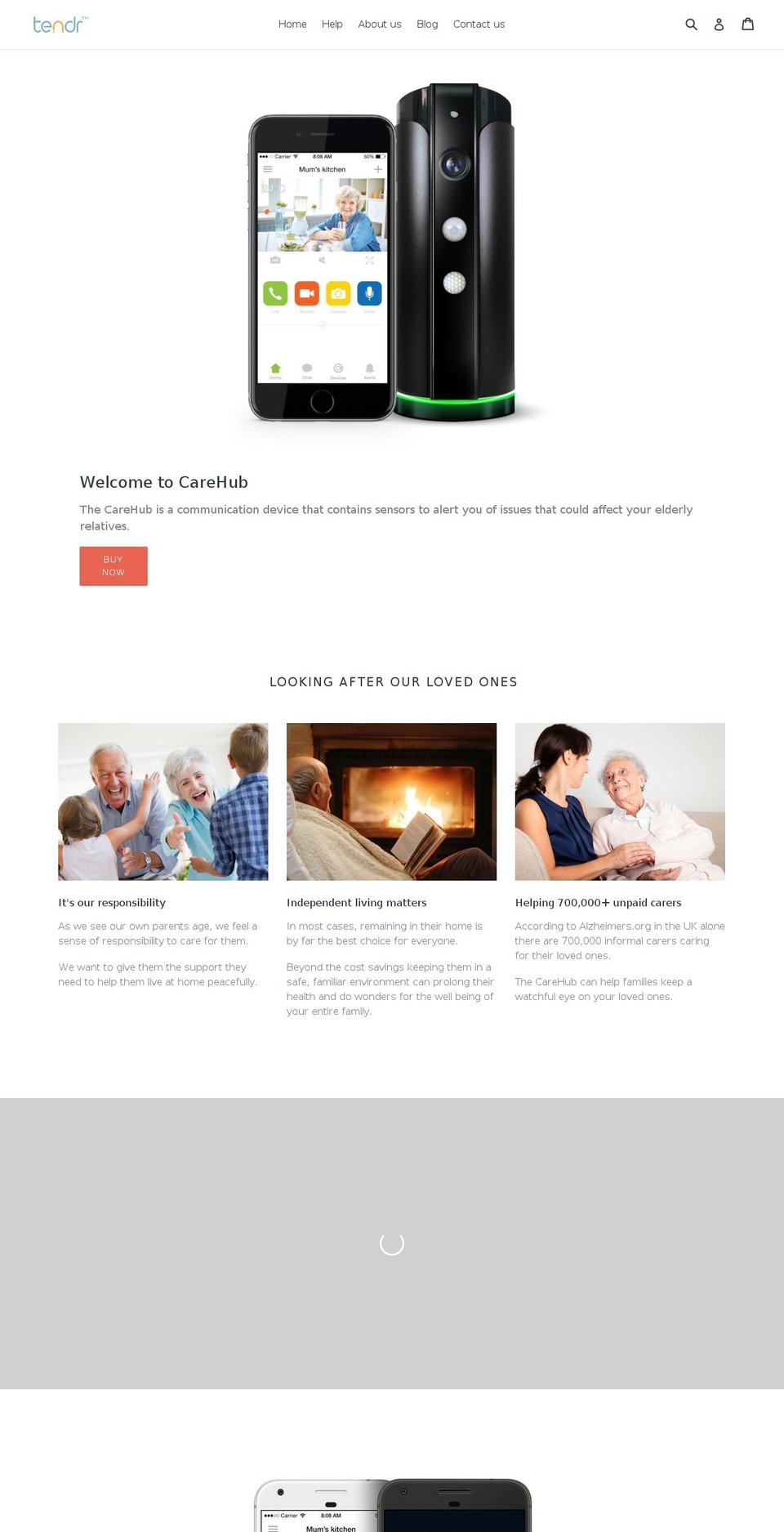 tendrcare.com.au shopify website screenshot
