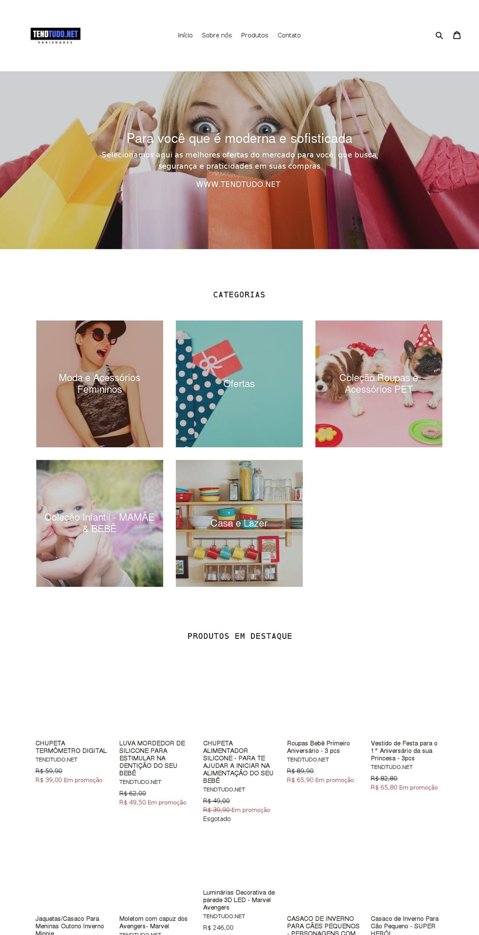 tendtudo.net shopify website screenshot