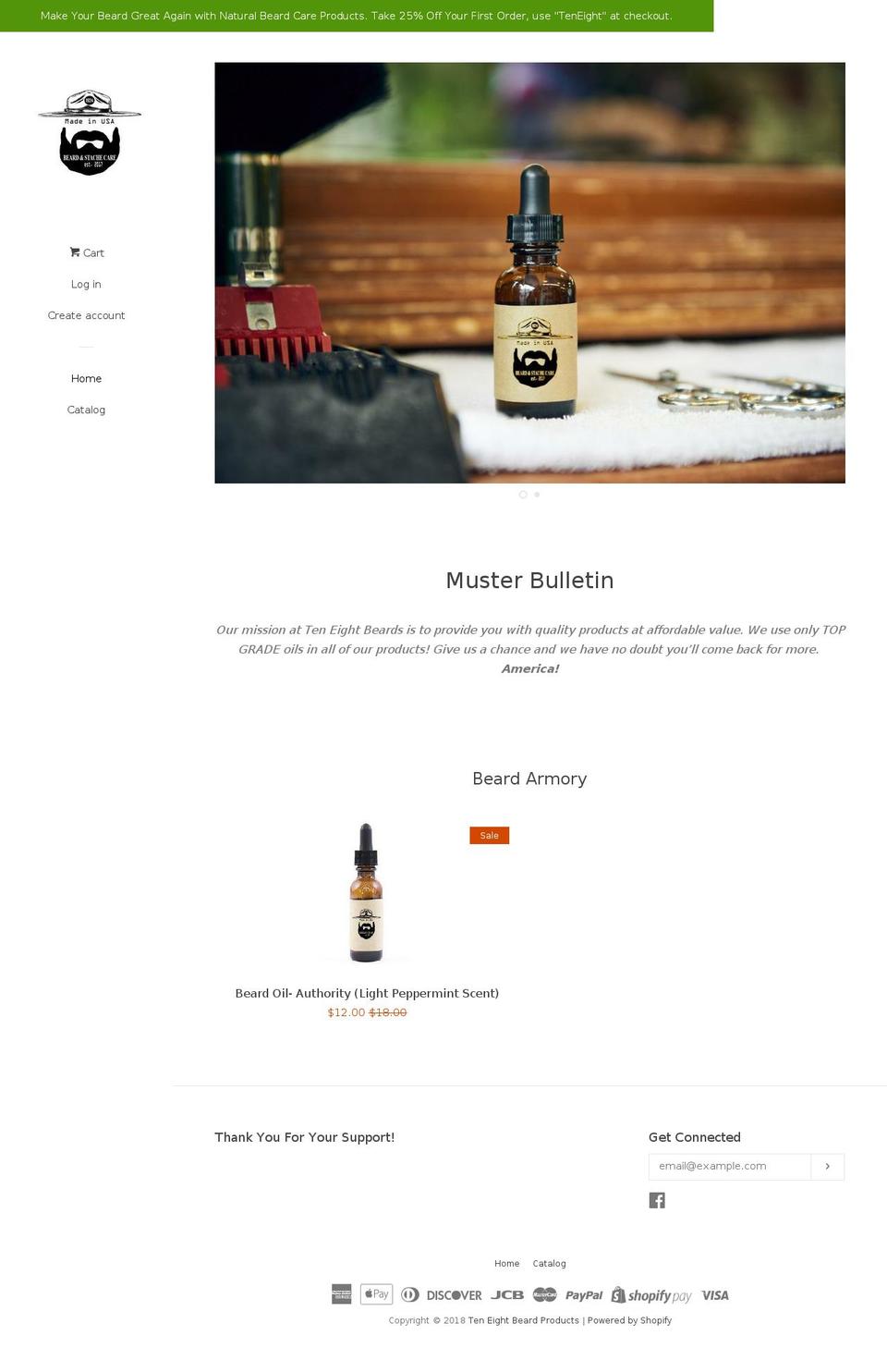 teneightbeards.com — Shopify storefront screenshot