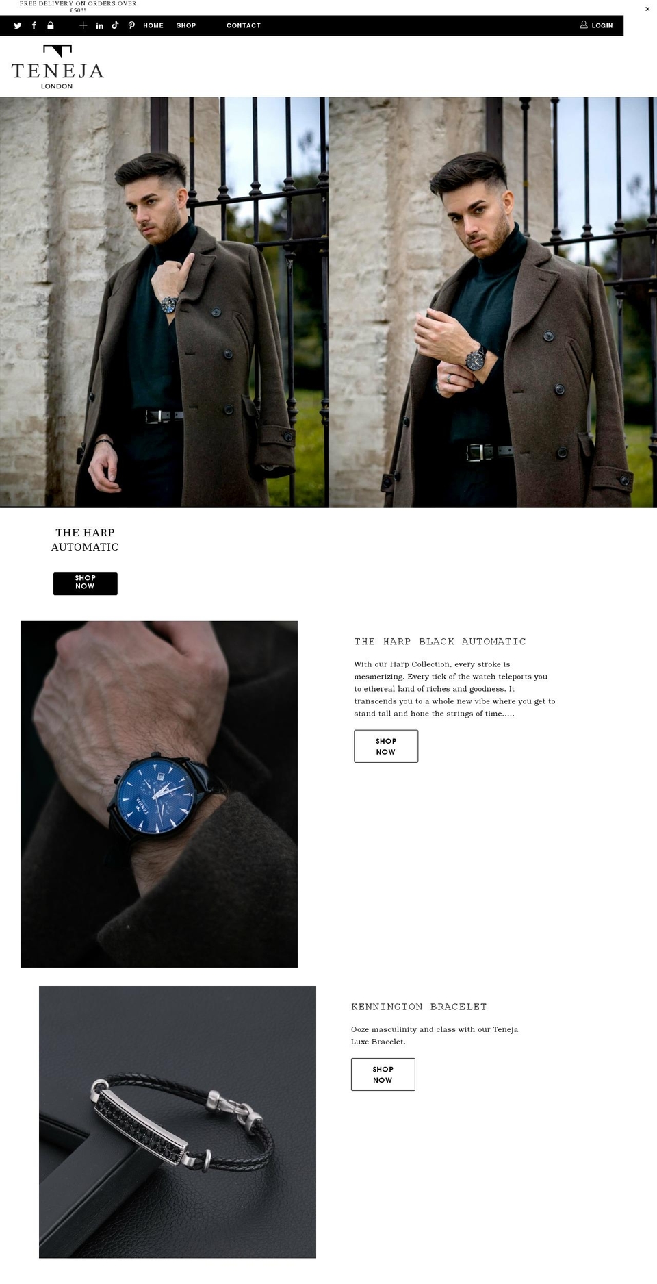 tenejalondon.com shopify website screenshot