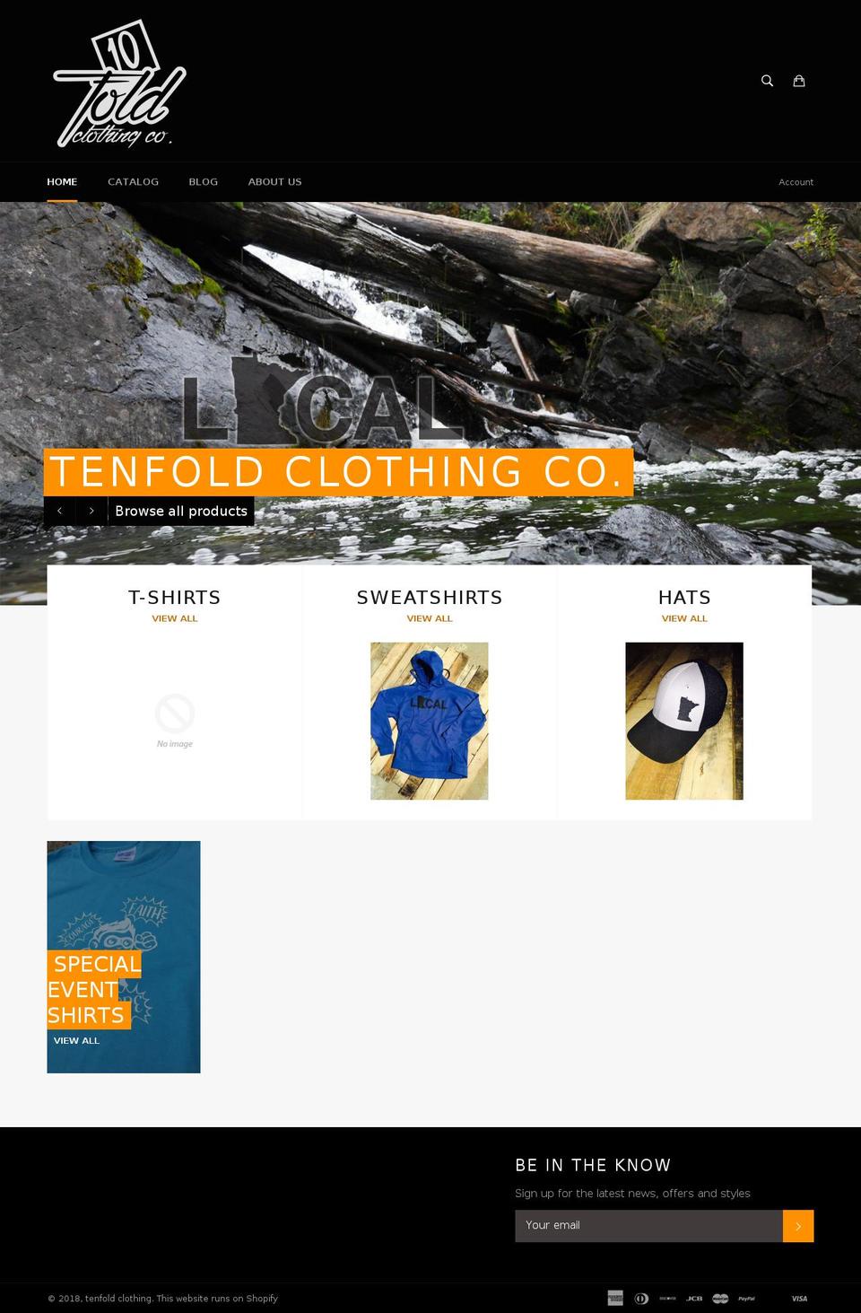 tenfoldclothingco.com — Shopify storefront screenshot