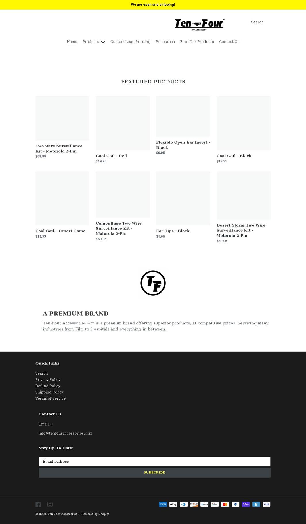 tenfouraccessories.com shopify website screenshot