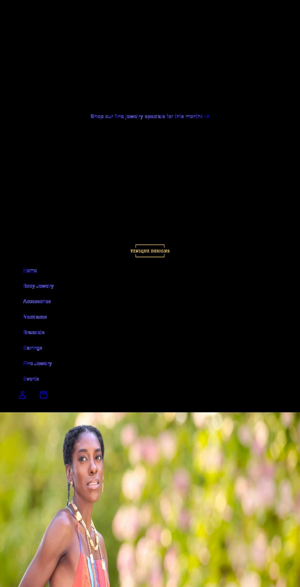 teniquedesigns.com shopify website screenshot