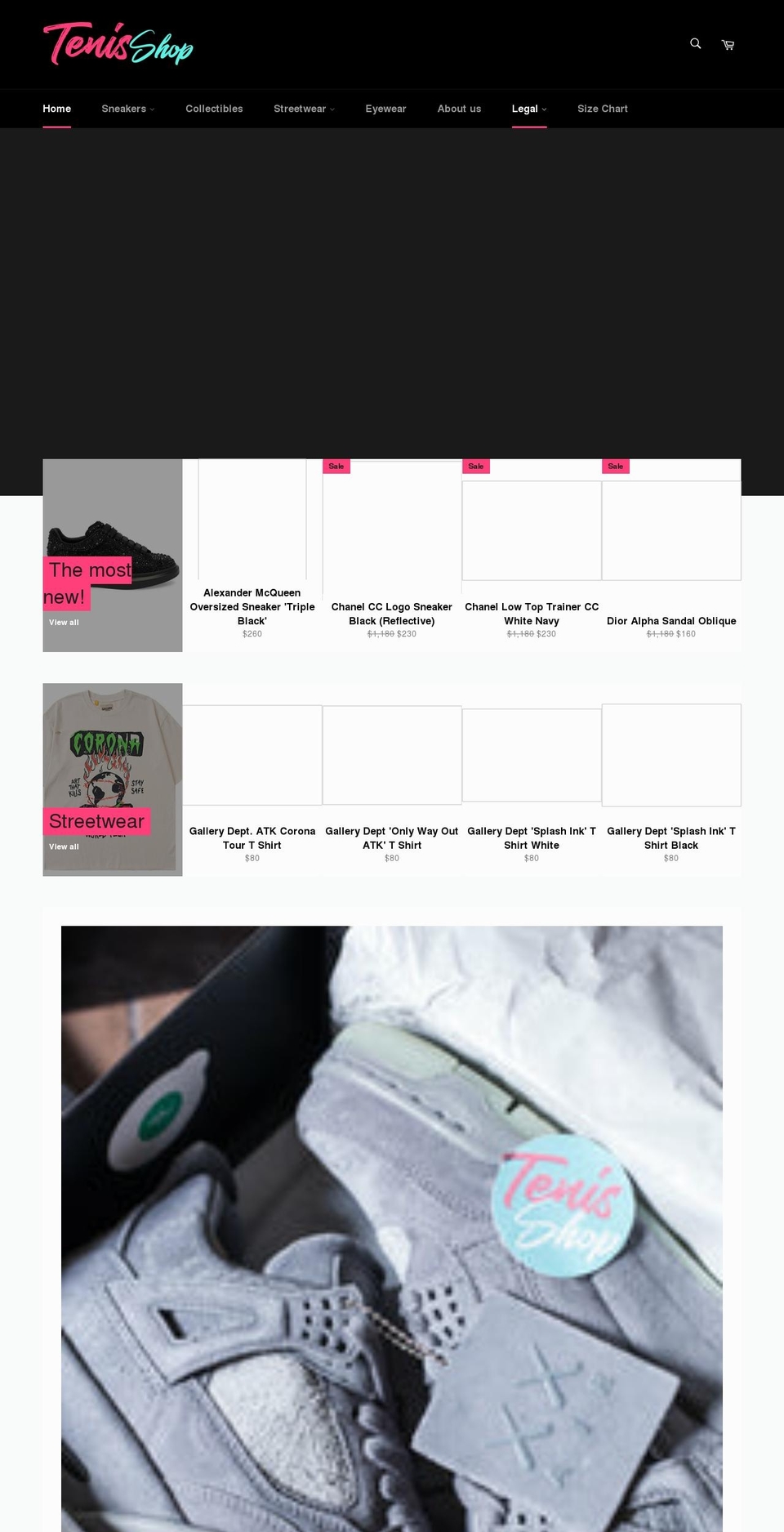 tenisshp.com shopify website screenshot