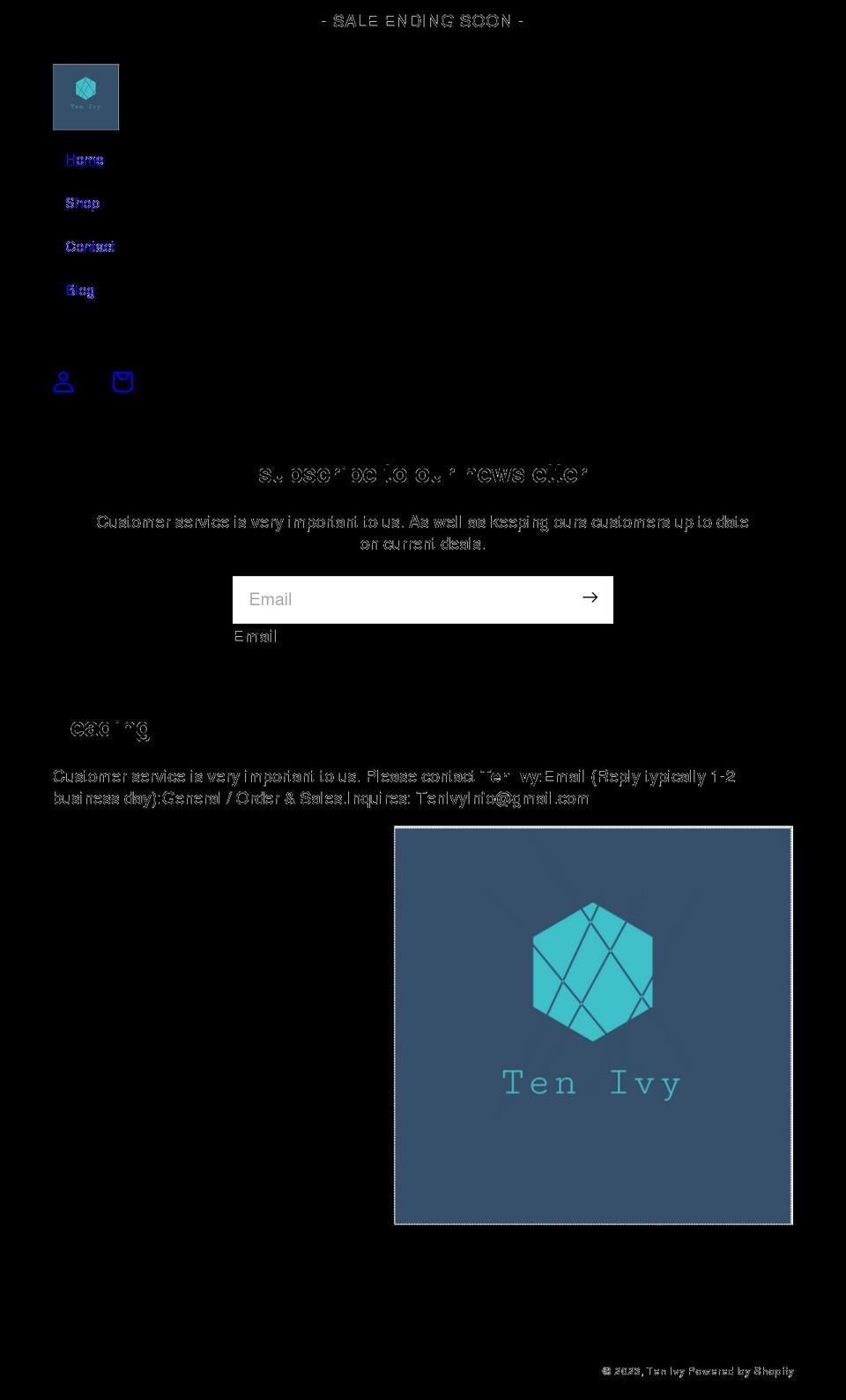 tenivy.com shopify website screenshot