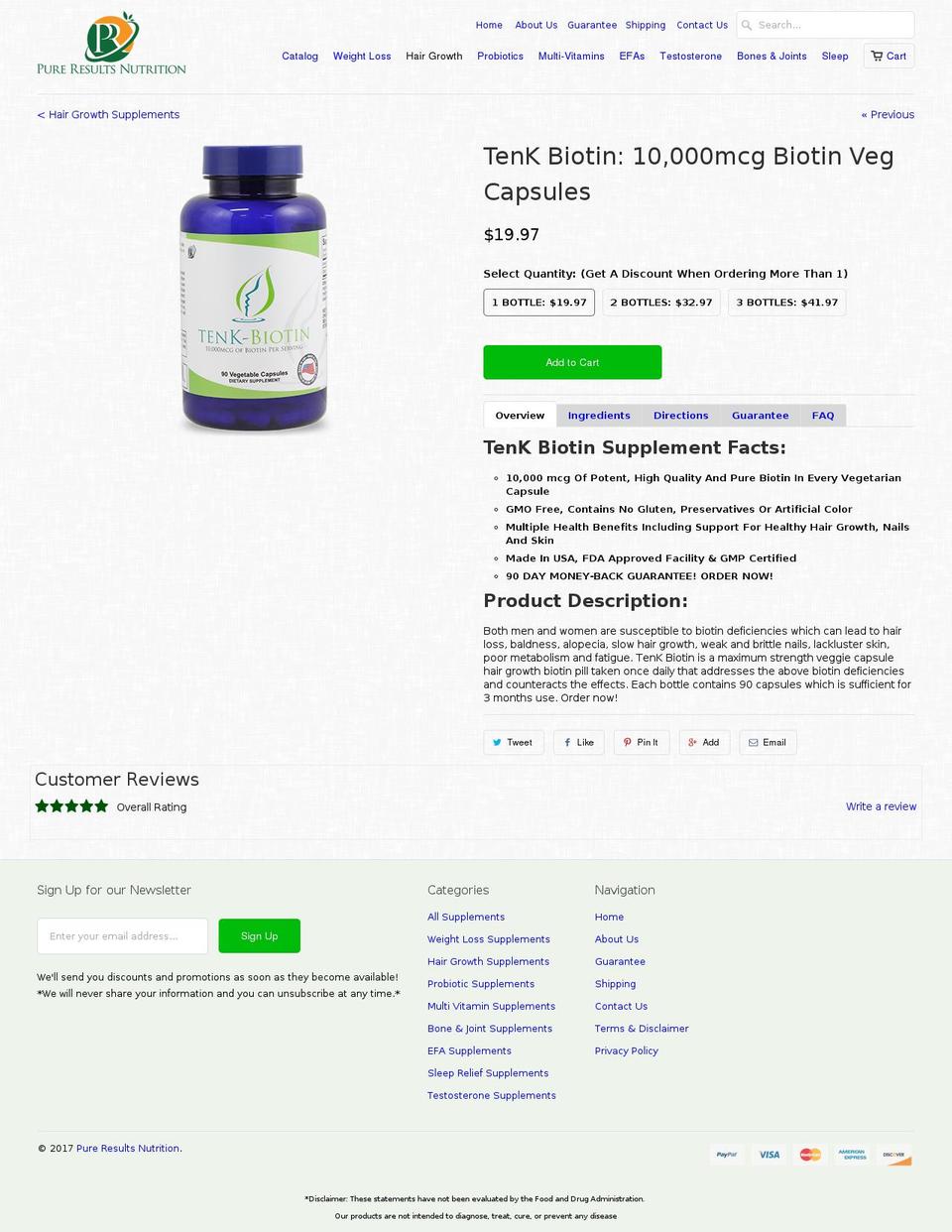 tenkbiotin.com shopify website screenshot