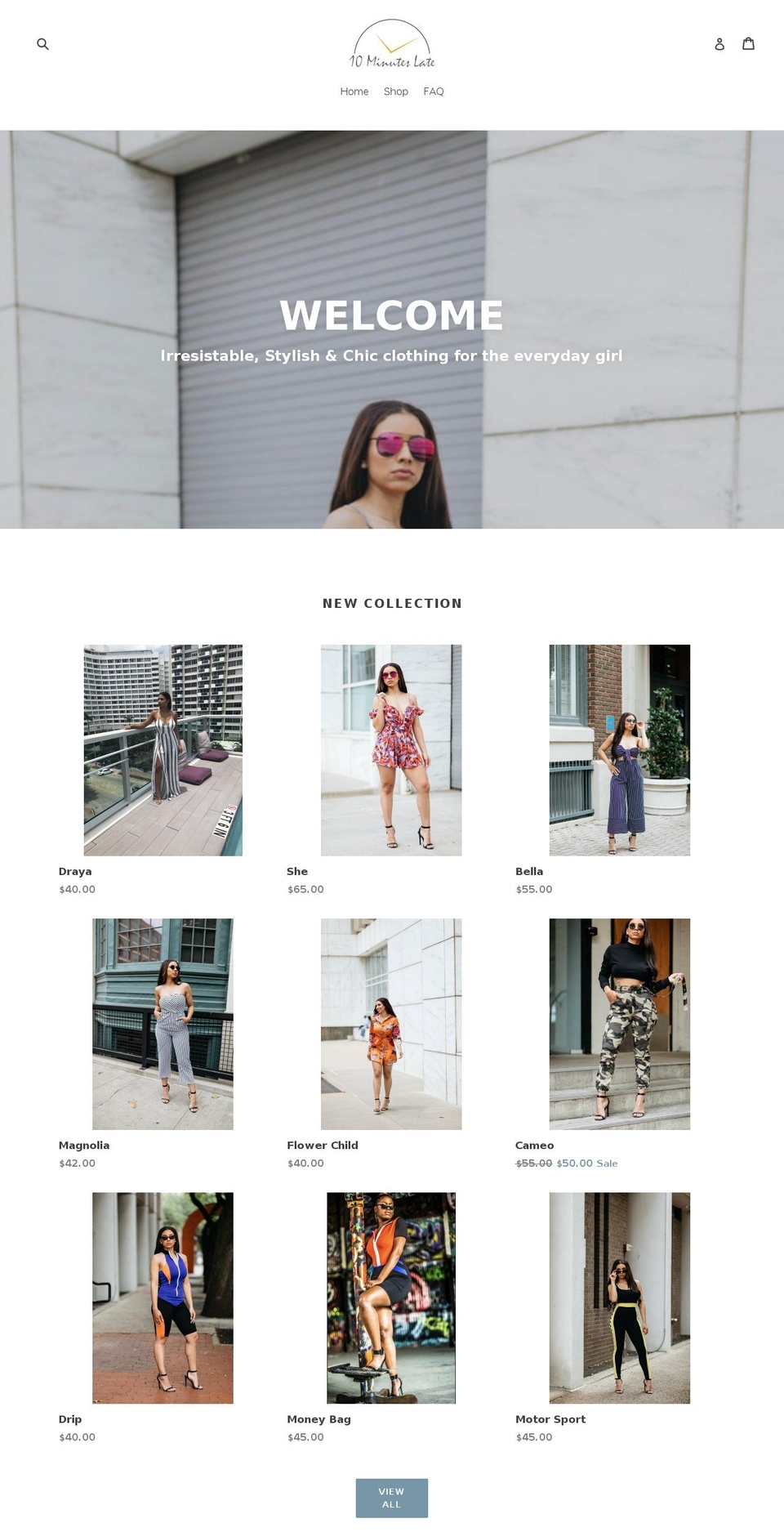 tenminuteslate.com — Shopify storefront screenshot