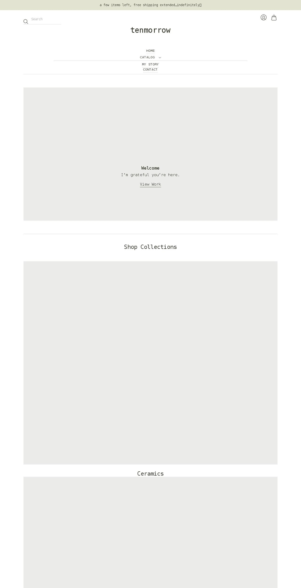 tenmorrow.com shopify website screenshot