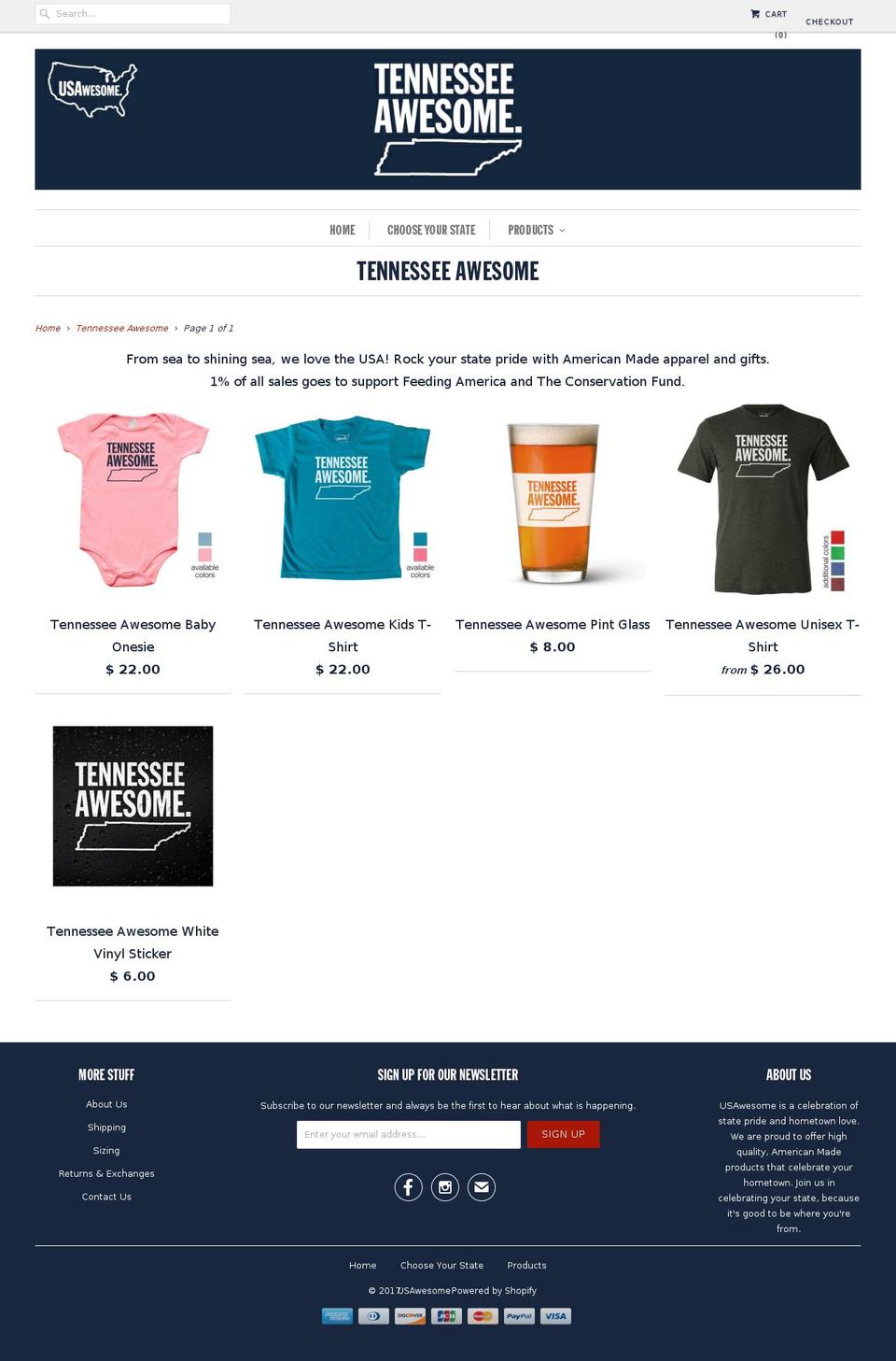 tennesseeawesome.us shopify website screenshot