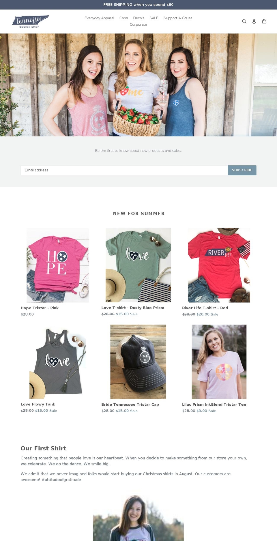 tennesseedesign.com — Shopify storefront screenshot